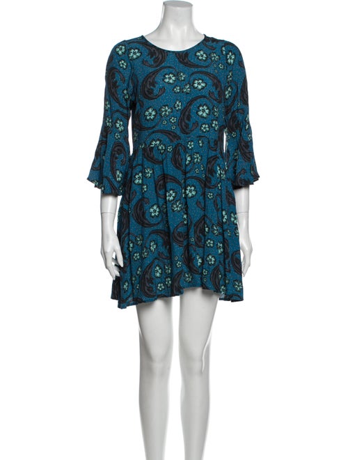 For Love & Lemons Paisley Print Mini Dress Black