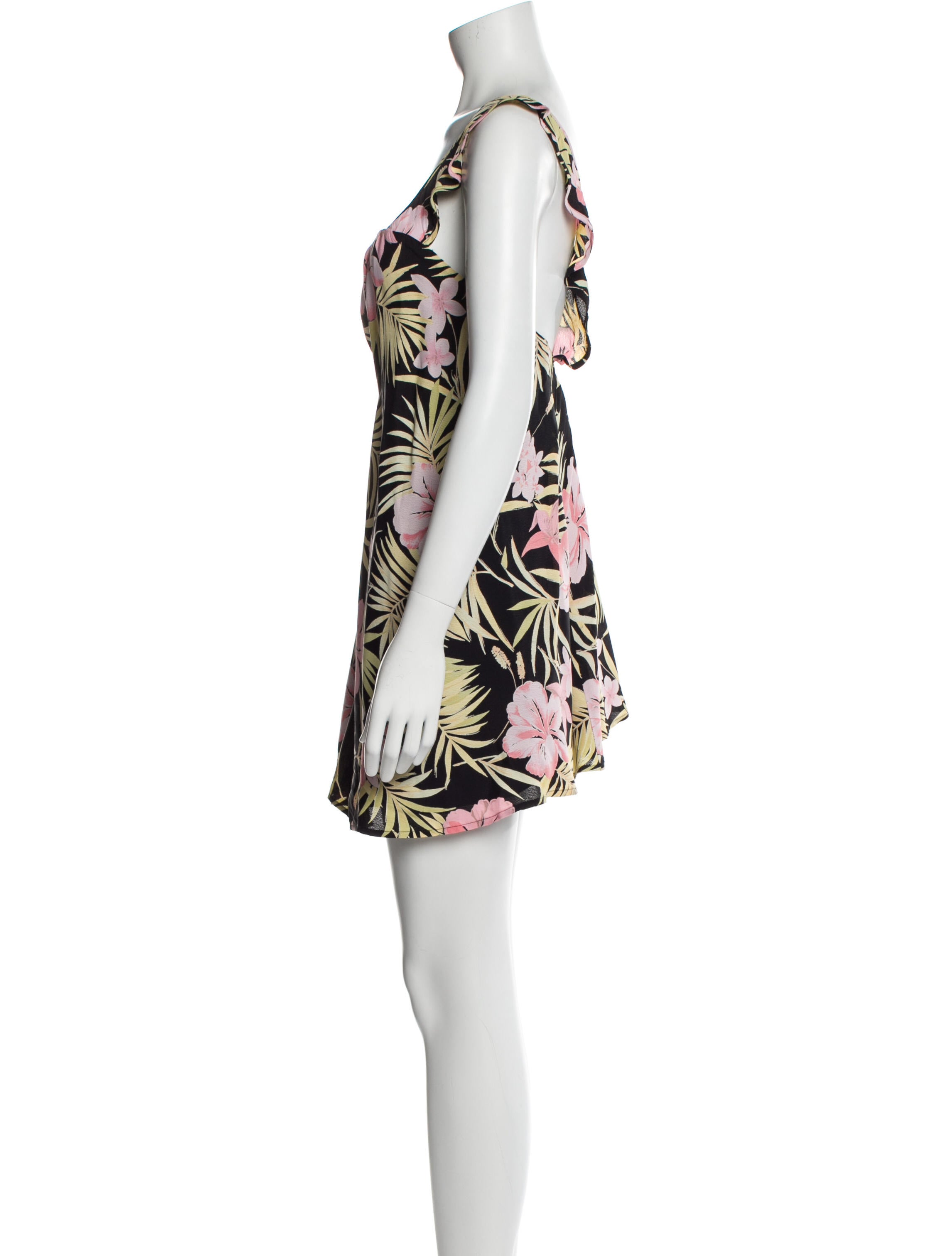 For Love & Lemons Floral Print Mini Dress