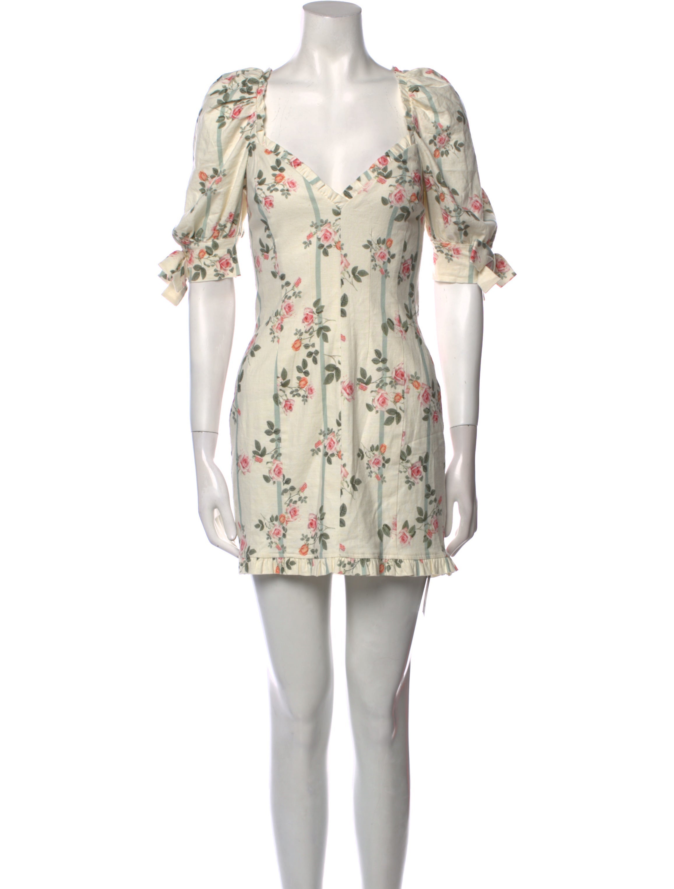 For Love & Lemons Floral Print Mini Dress Neutrals Dresses, Clothing
