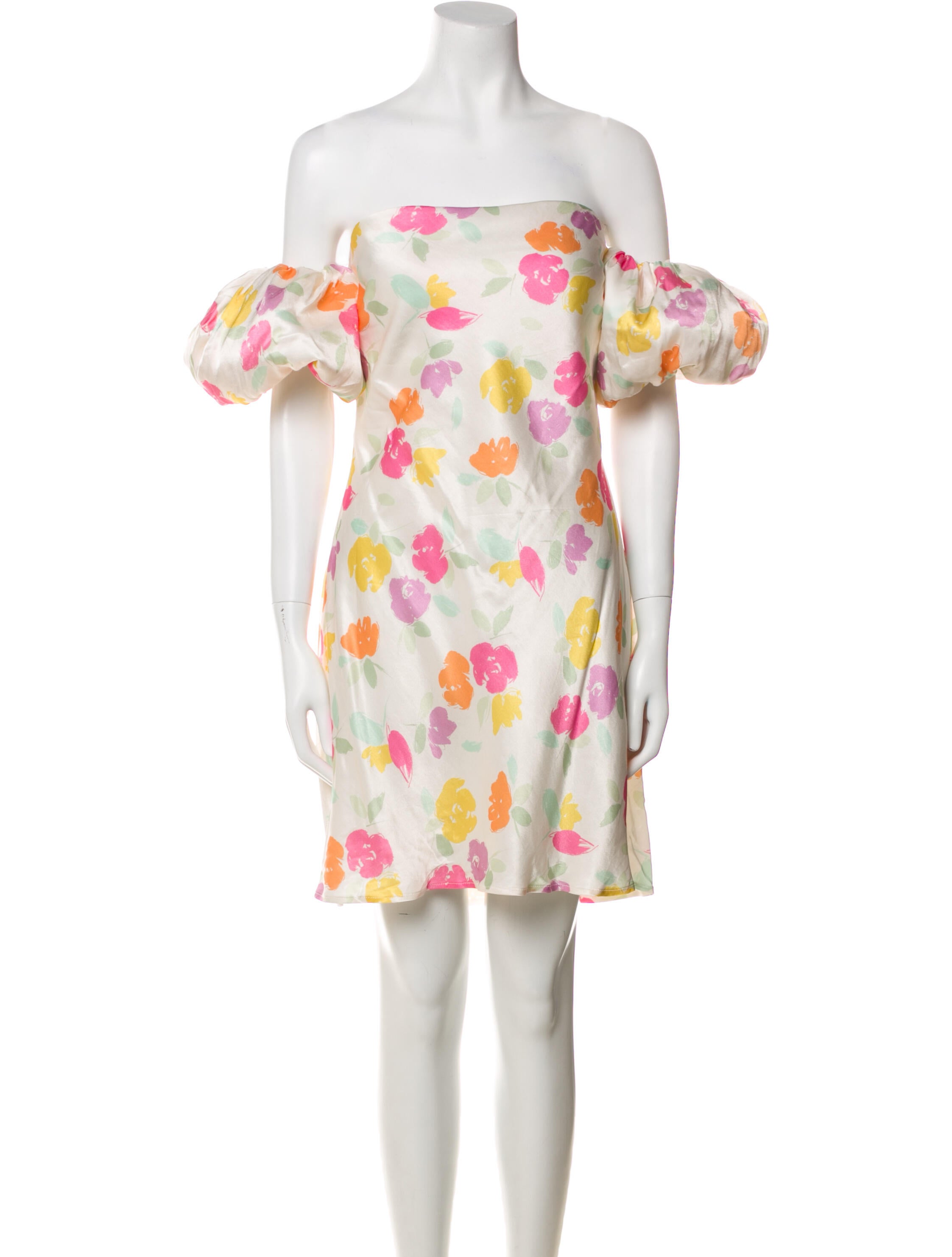 For Love & Lemons Floral Print Mini Dress Neutrals Dresses, Clothing