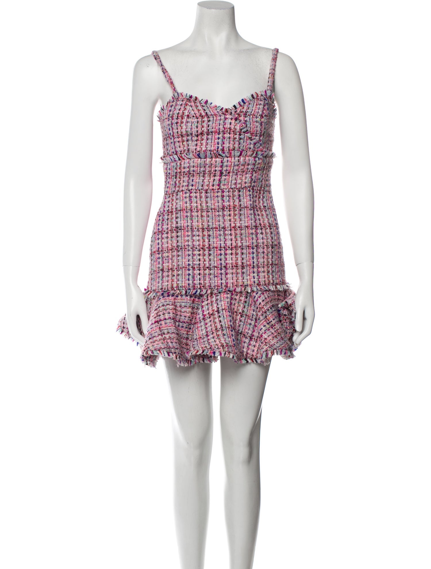 LOVE&LEMONADE Zip Back Slit Hem Tweed Tube Dress main image 1