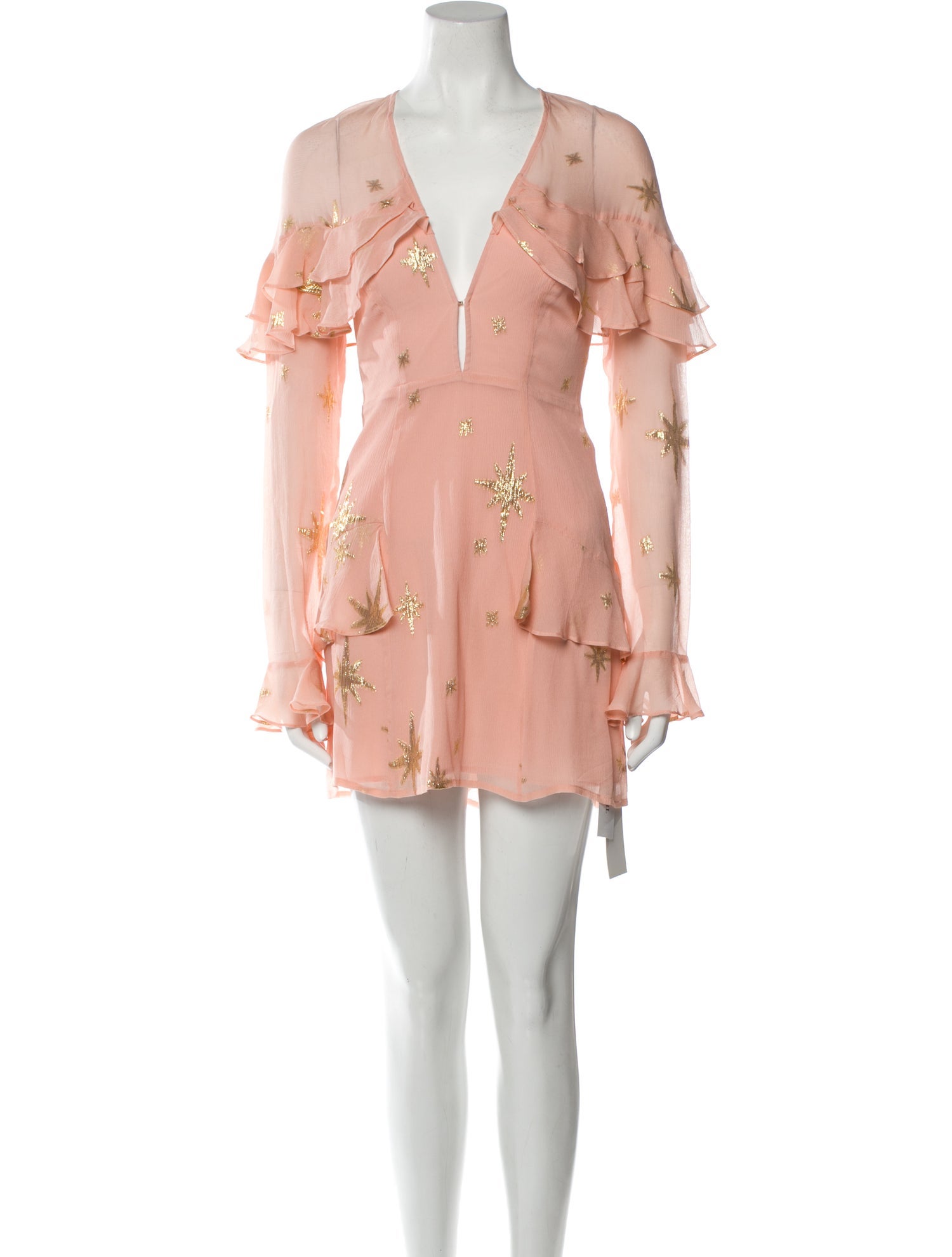 for love and lemons pink star dress For Love & Lemons Silk Mini Dress w/ Tags - Pink Dresses, Clothing -  WFLLE50737