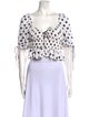 For Love & Lemons Polka Dot Print V-Neck Crop Top