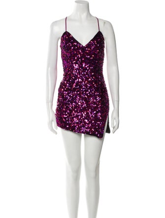 For Love & Lemons V-Neck Mini Dress