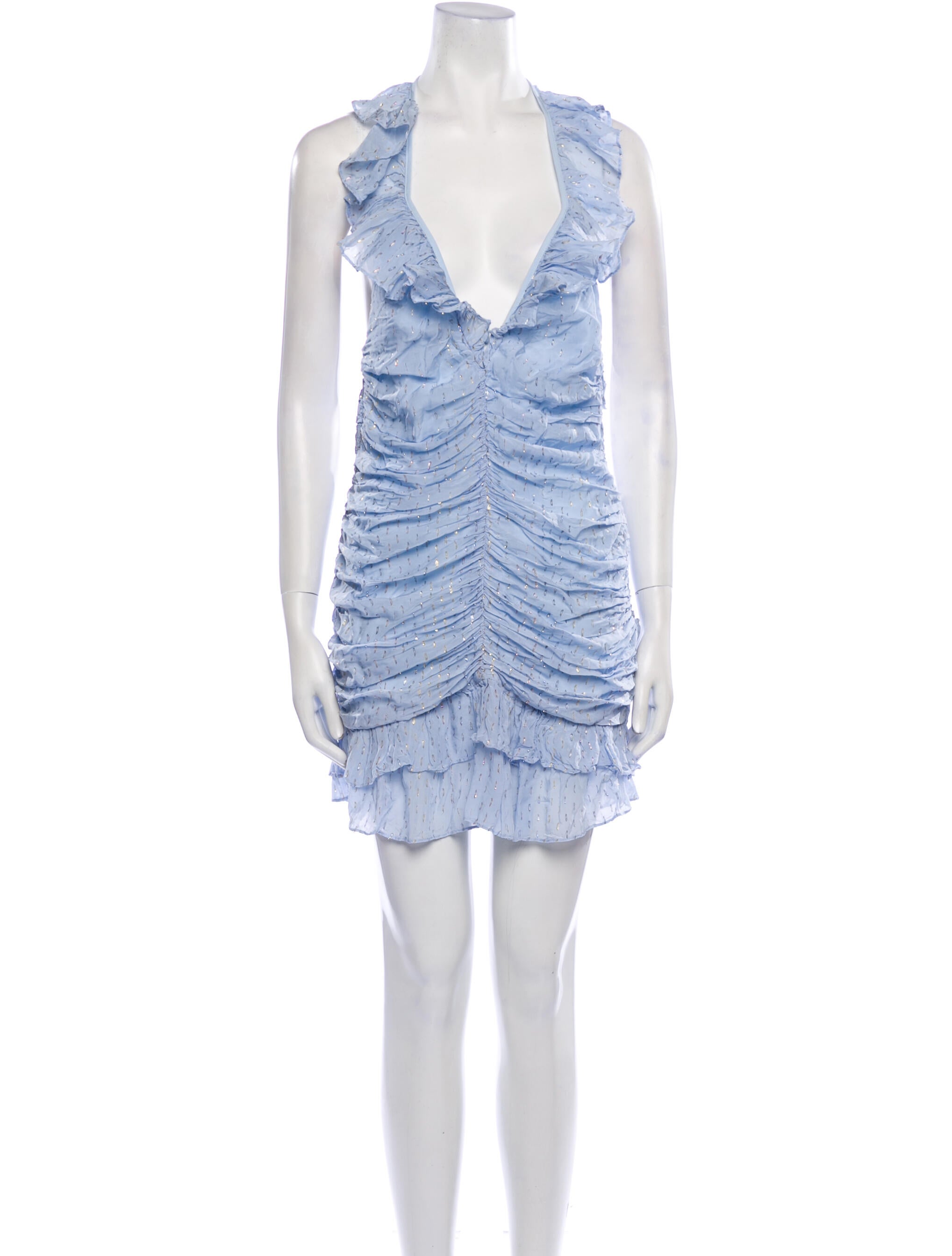 For Love & Lemons Plunge Neckline Mini Dress