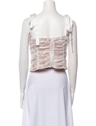 For Love & Lemons Square Neckline Sleeveless Crop Top