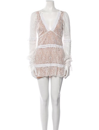 For Love & Lemons Lace Pattern Mini Dress