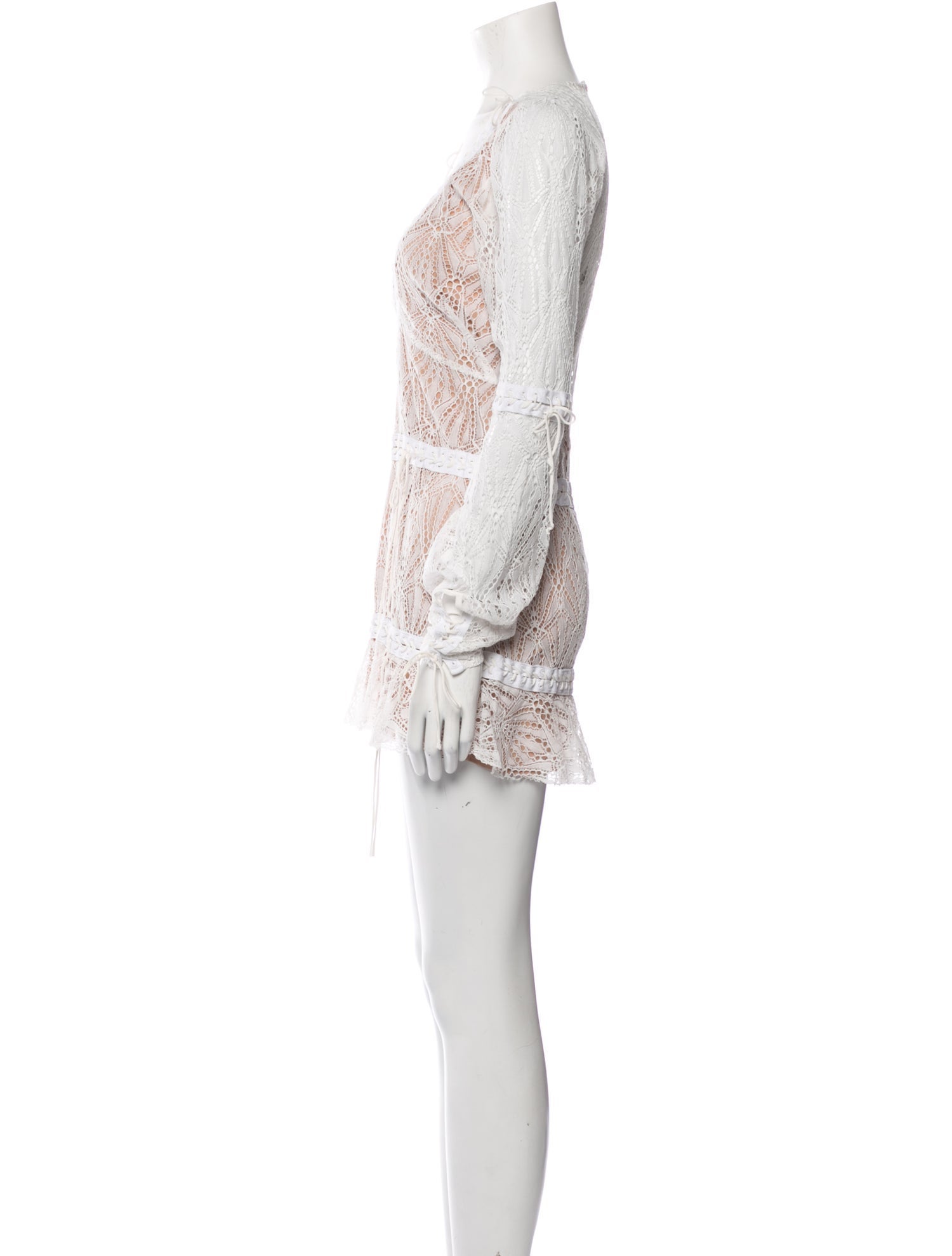 For Love & Lemons Lace Pattern Mini Dress