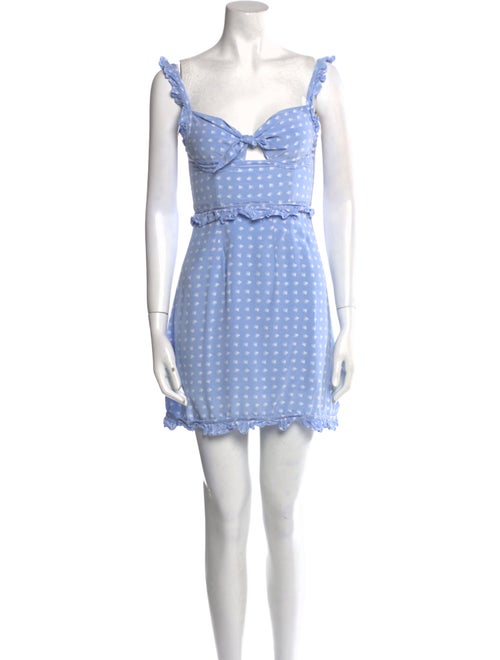For Love & Lemons Polka Dot Print Mini Dress