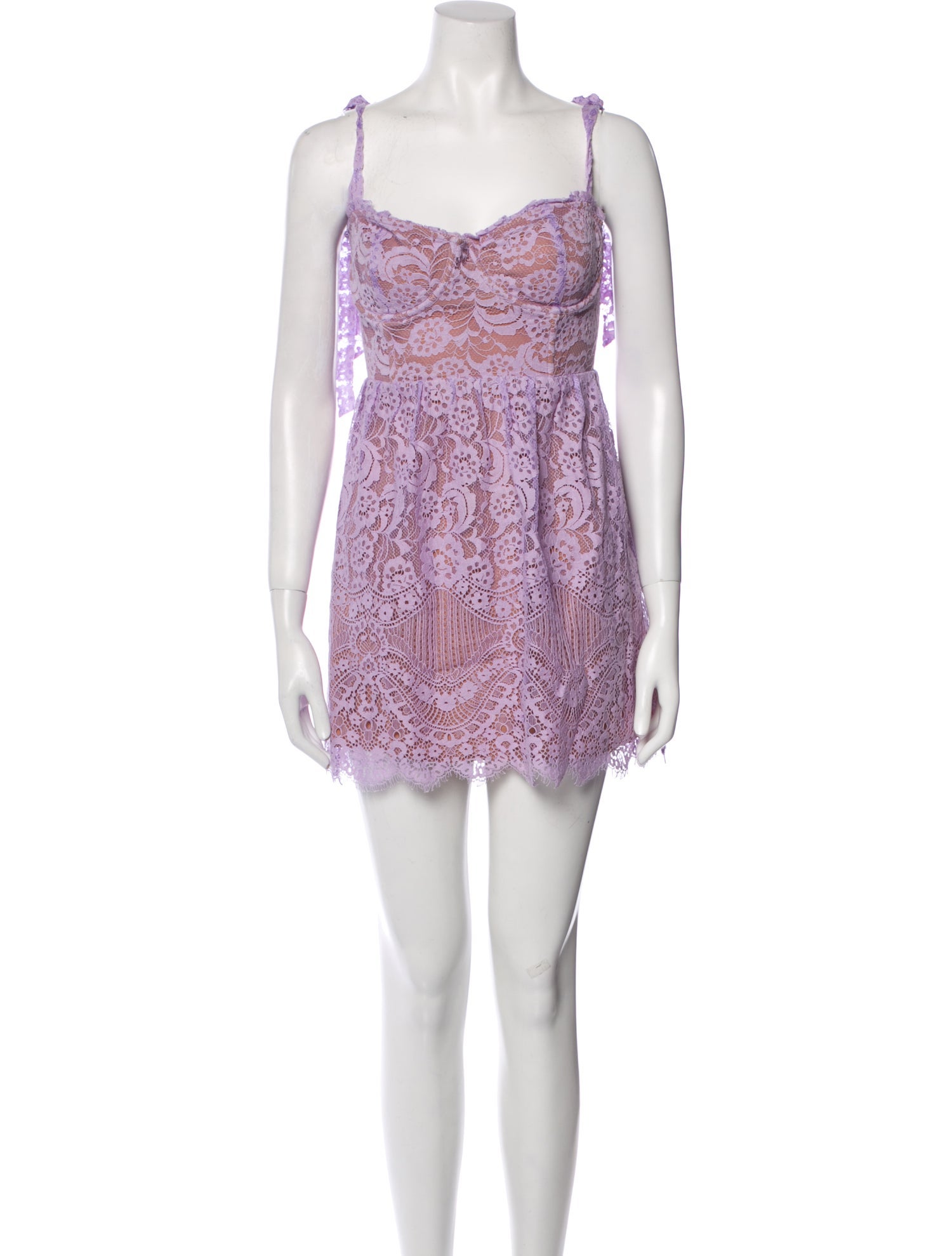 For Love & Lemons Lace Pattern Mini Dress