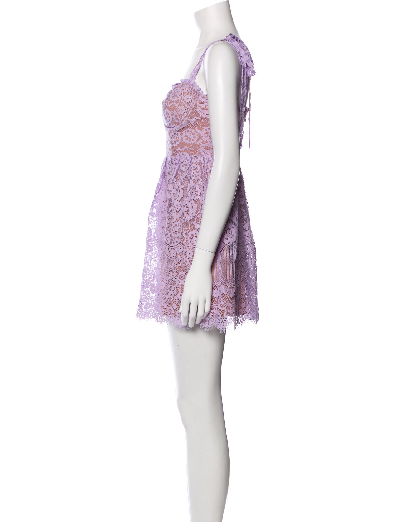 For Love & Lemons Lace Pattern Mini Dress