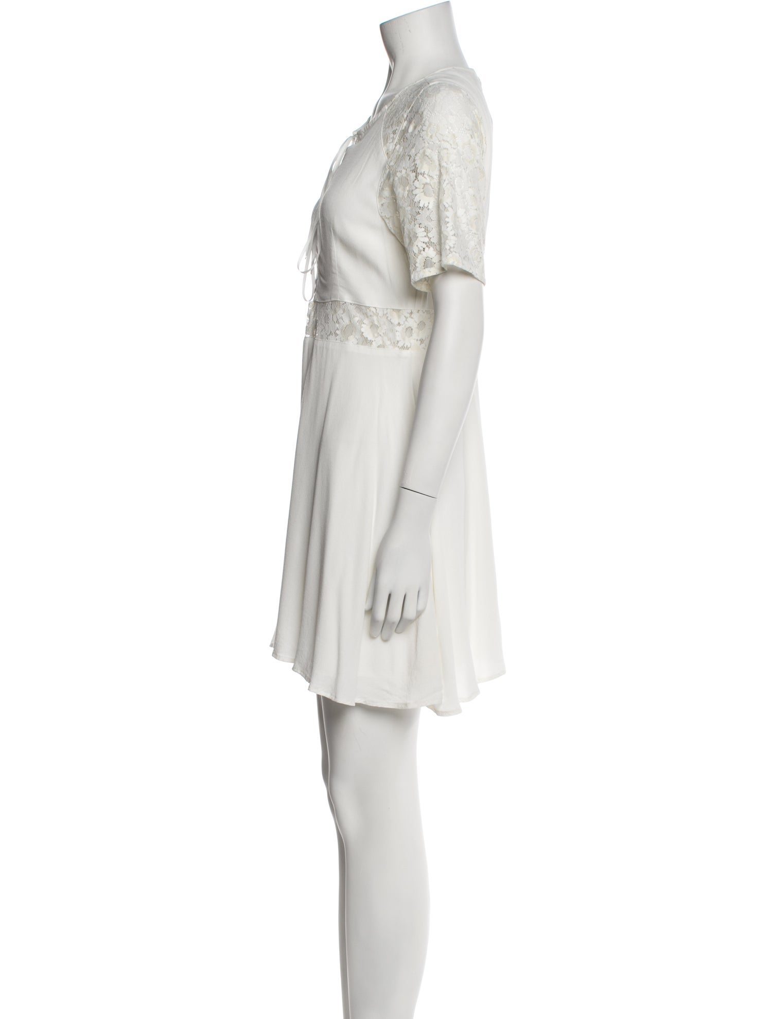 For Love & Lemons Tie Neck Mini Dress