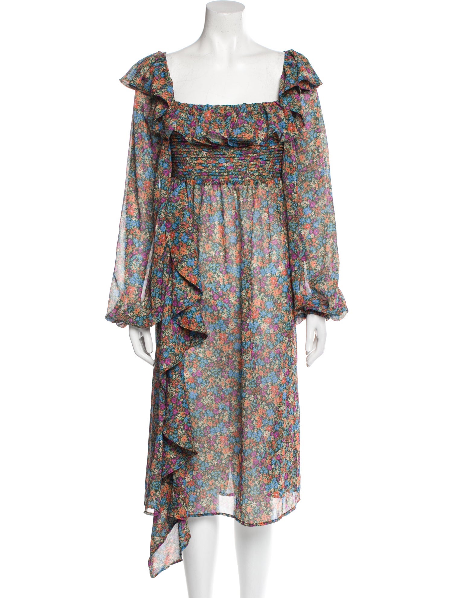 For Love & Lemons Floral Print Midi Length Dress w/ Tags