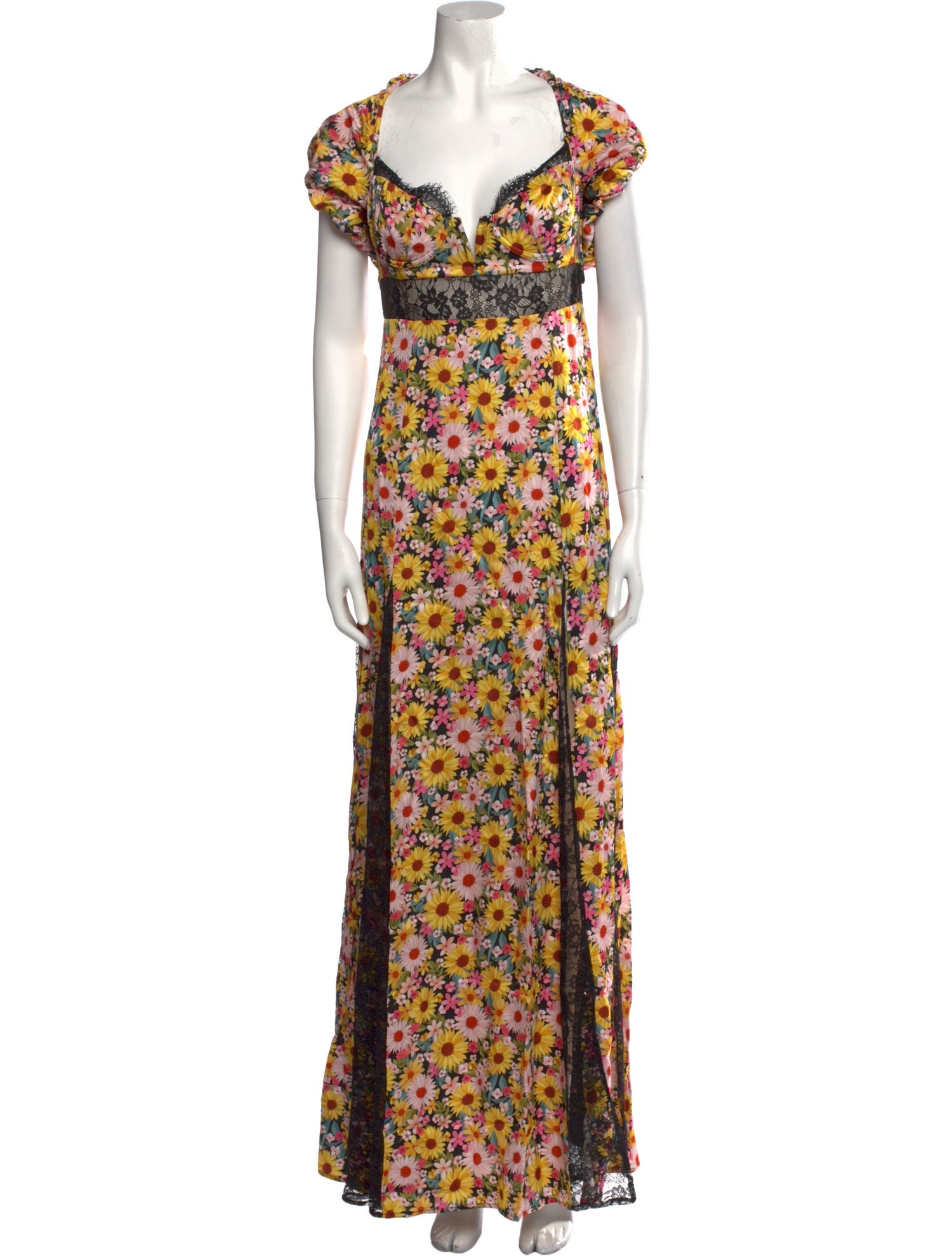 For Love & Lemons Floral Print Long Dress