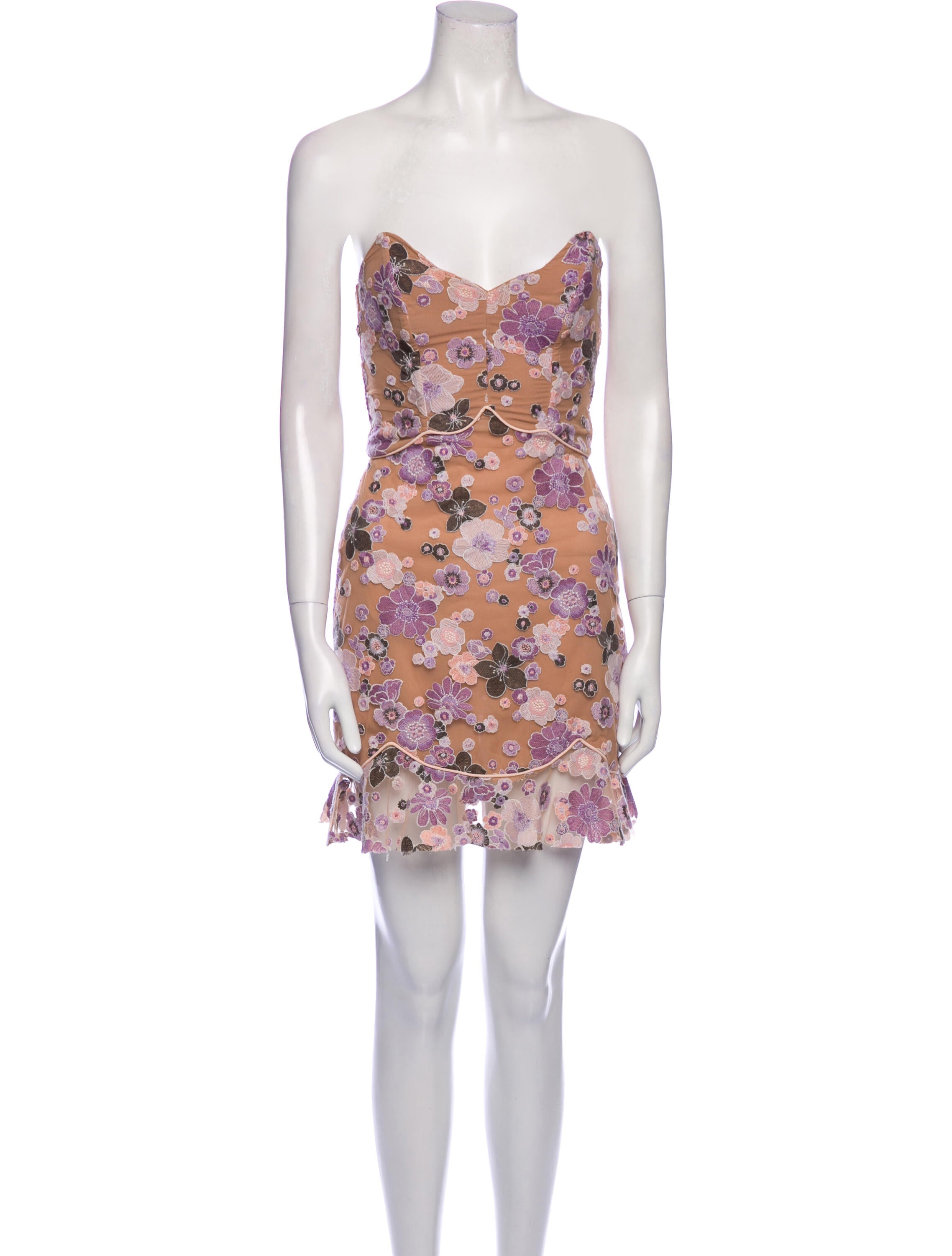 For Love & Lemons Floral Print Mini Dress