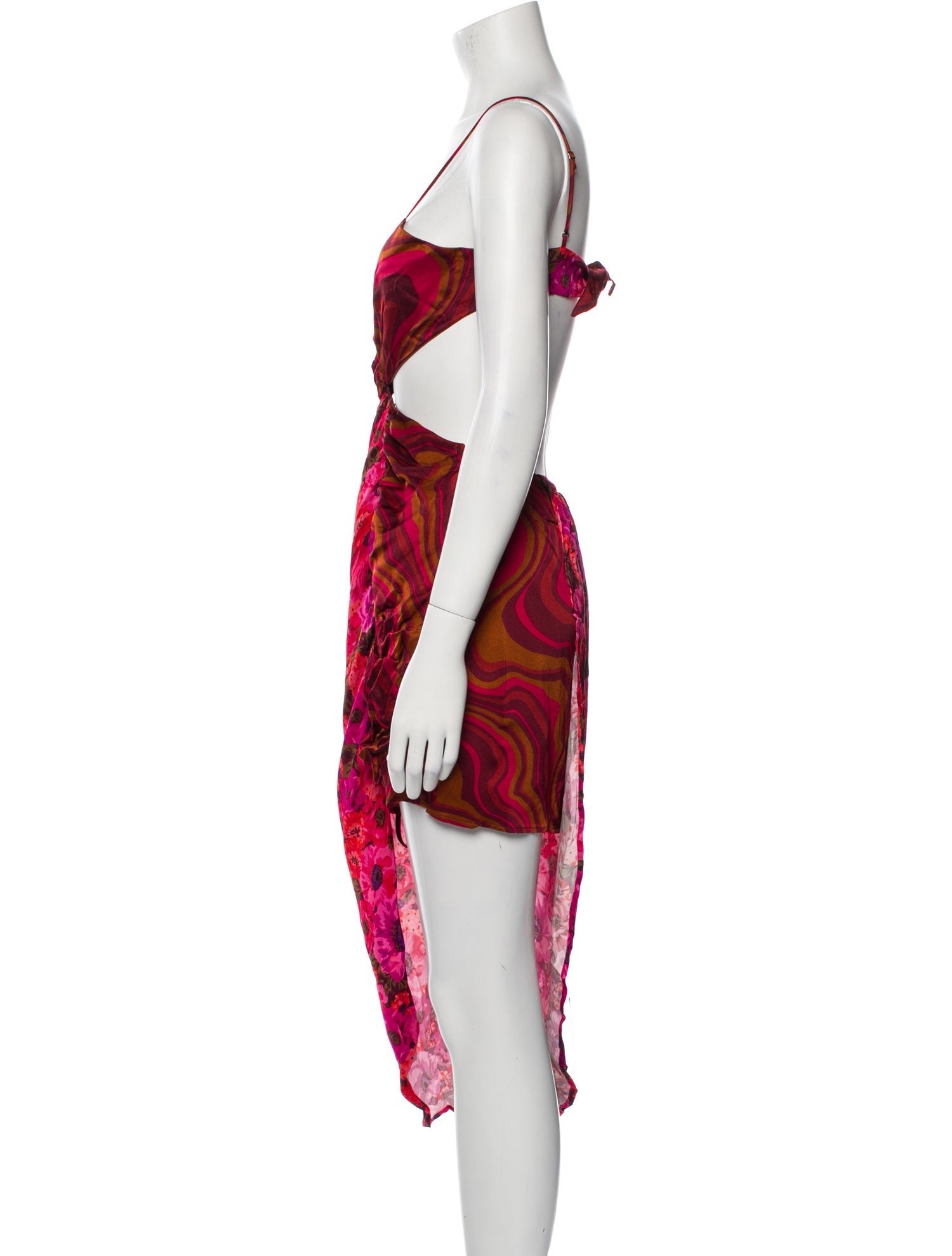 For Love & Lemons Printed Midi Length Dress