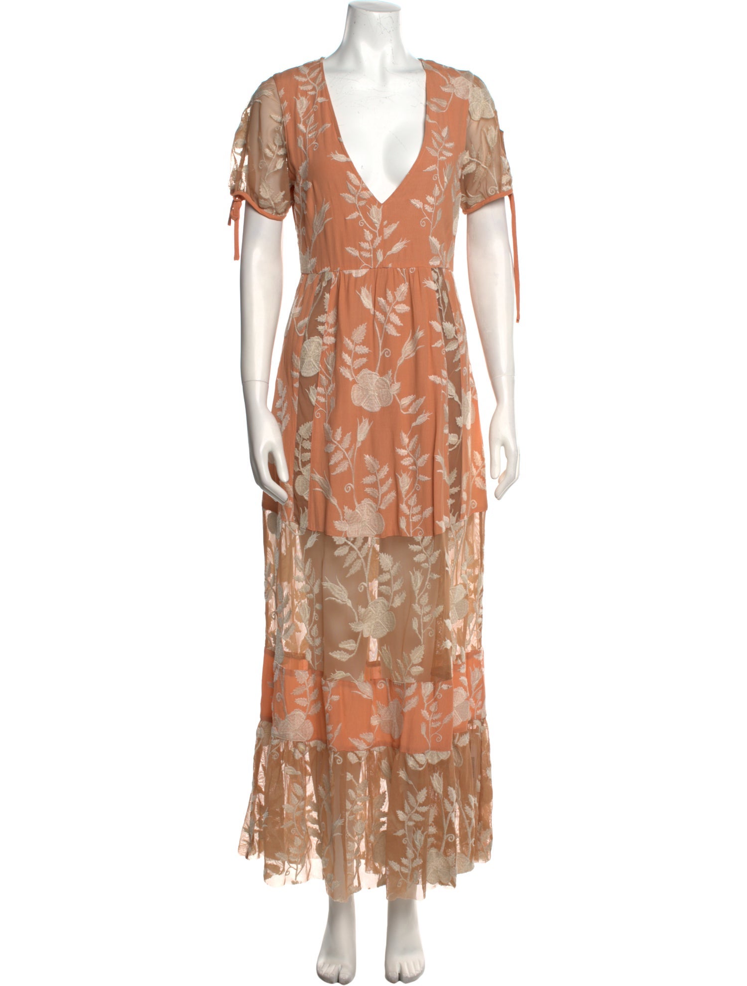 For Love & Lemons Floral Print Long Dress