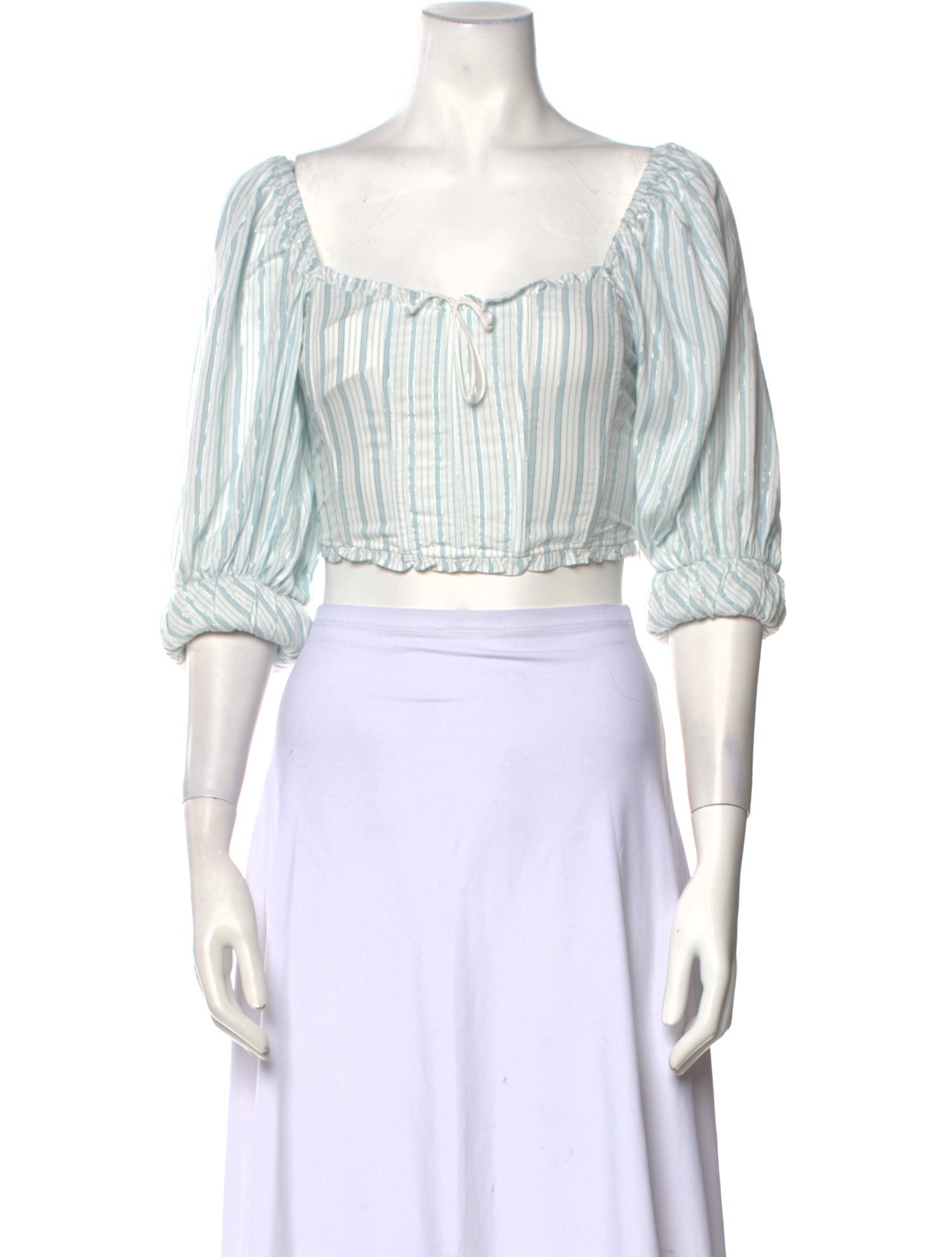 For Love & Lemons Striped Off-The-Shoulder Crop Top w/ Tags