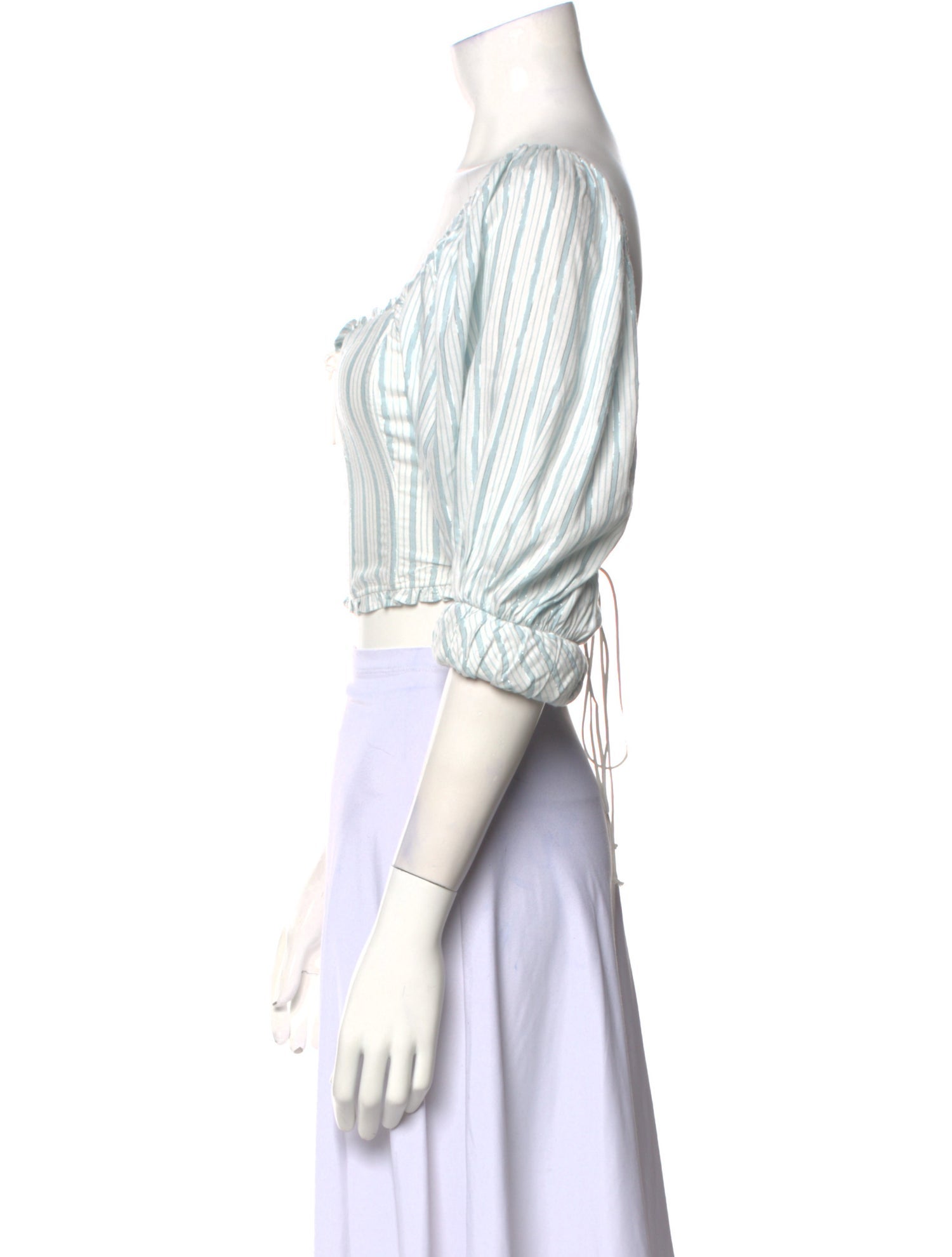 For Love & Lemons Striped Off-The-Shoulder Crop Top w/ Tags