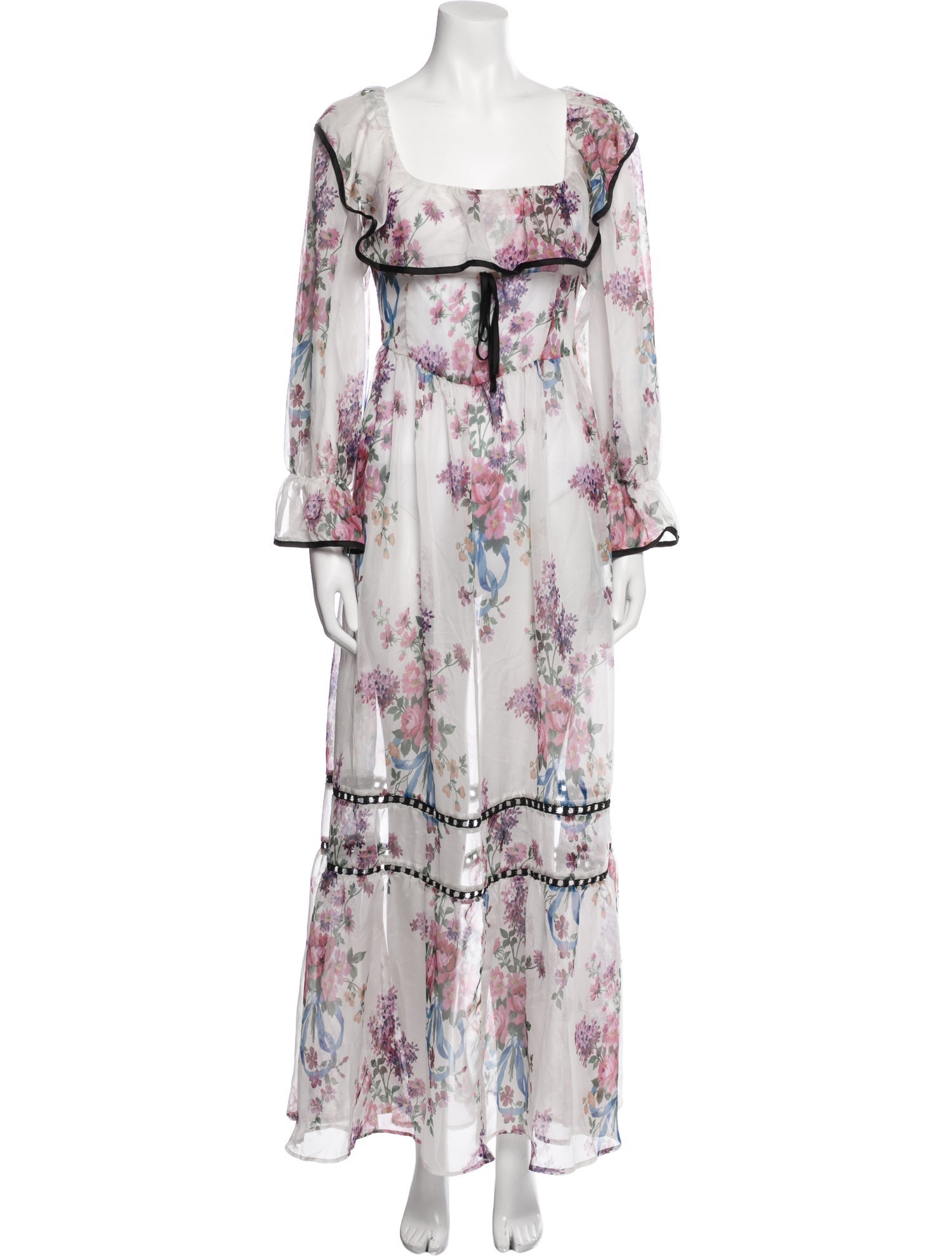For Love & Lemons Floral Print Long Dress