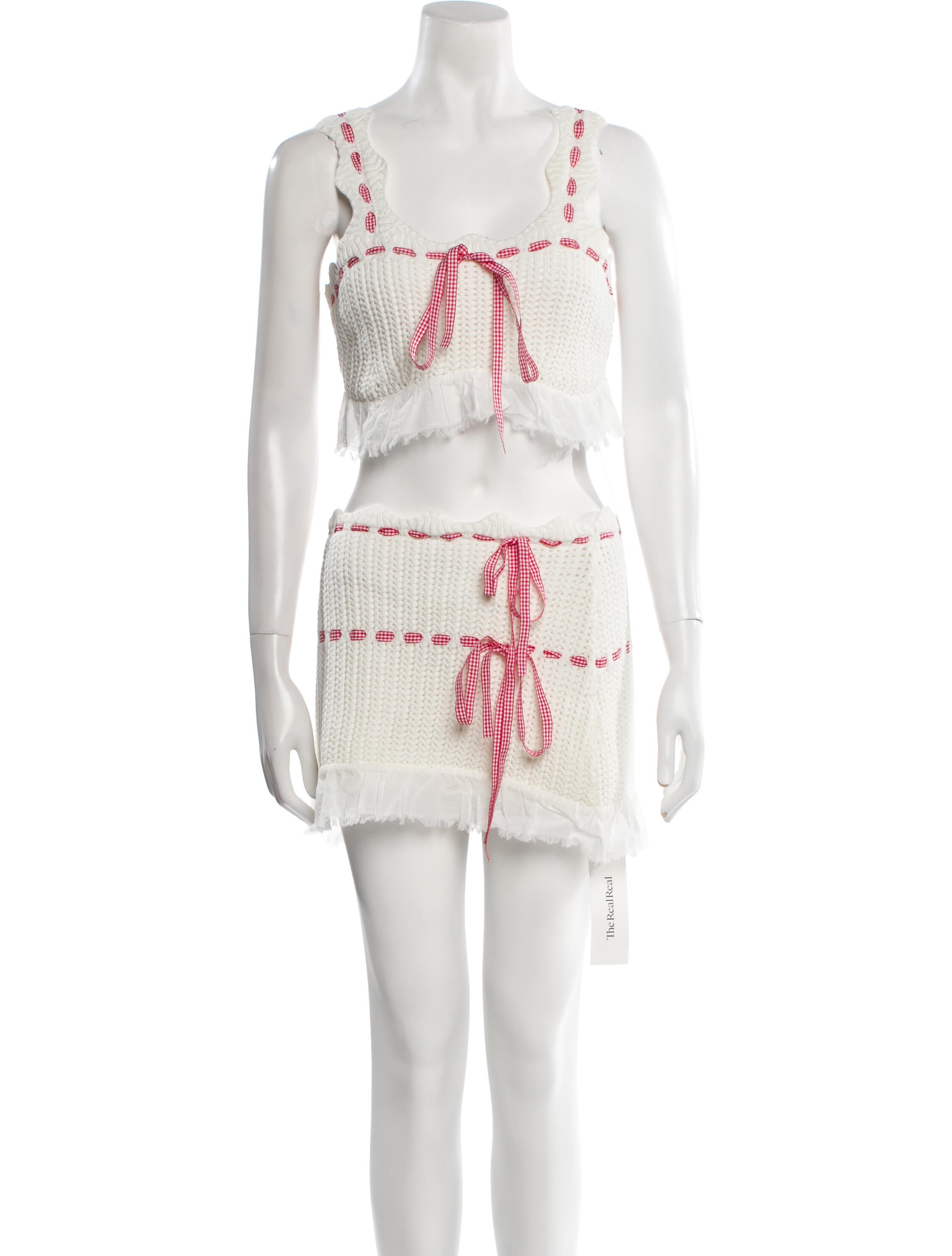 For Love & Lemons Bow Accents Skirt Set