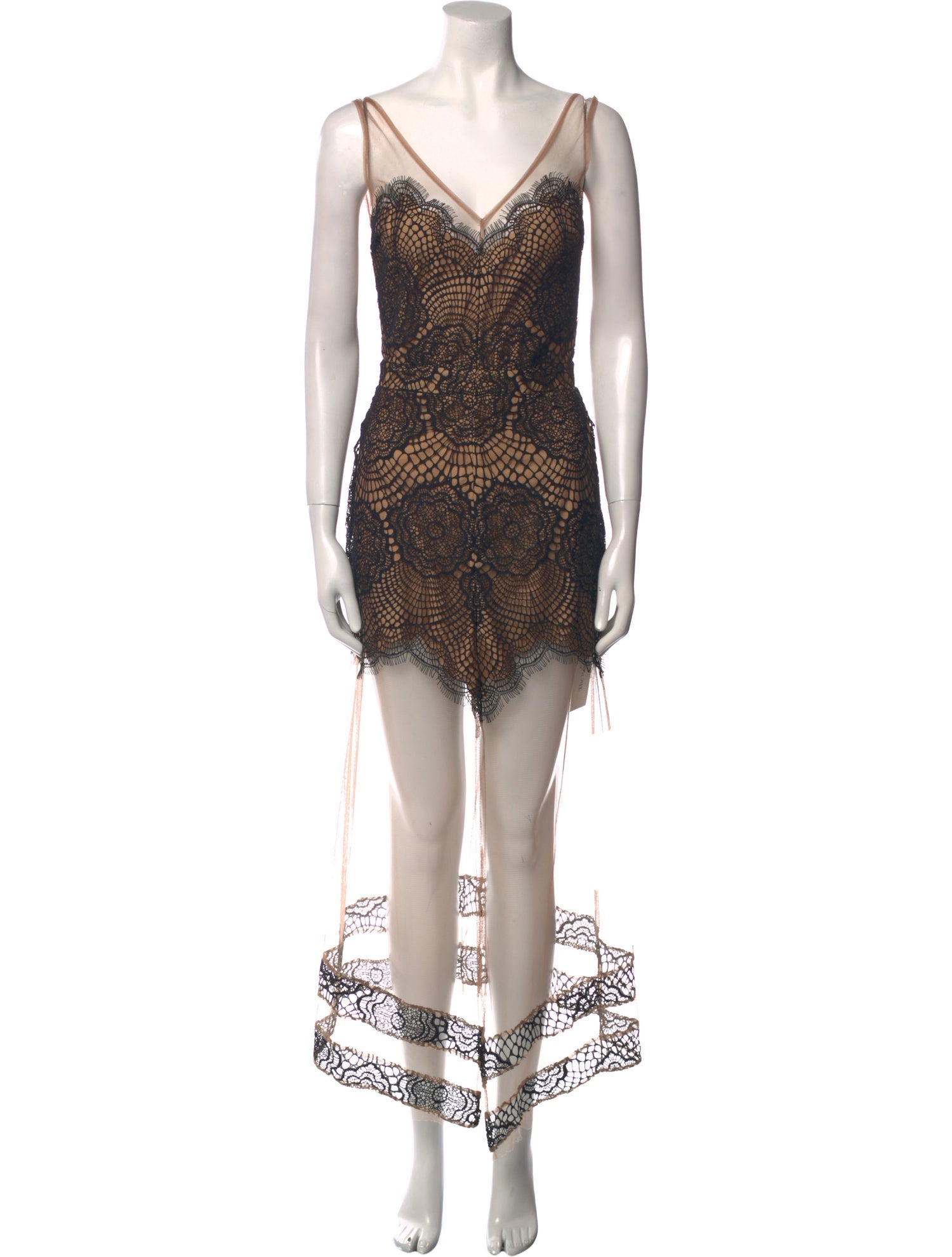 For Love & Lemons Lace Pattern Long Dress