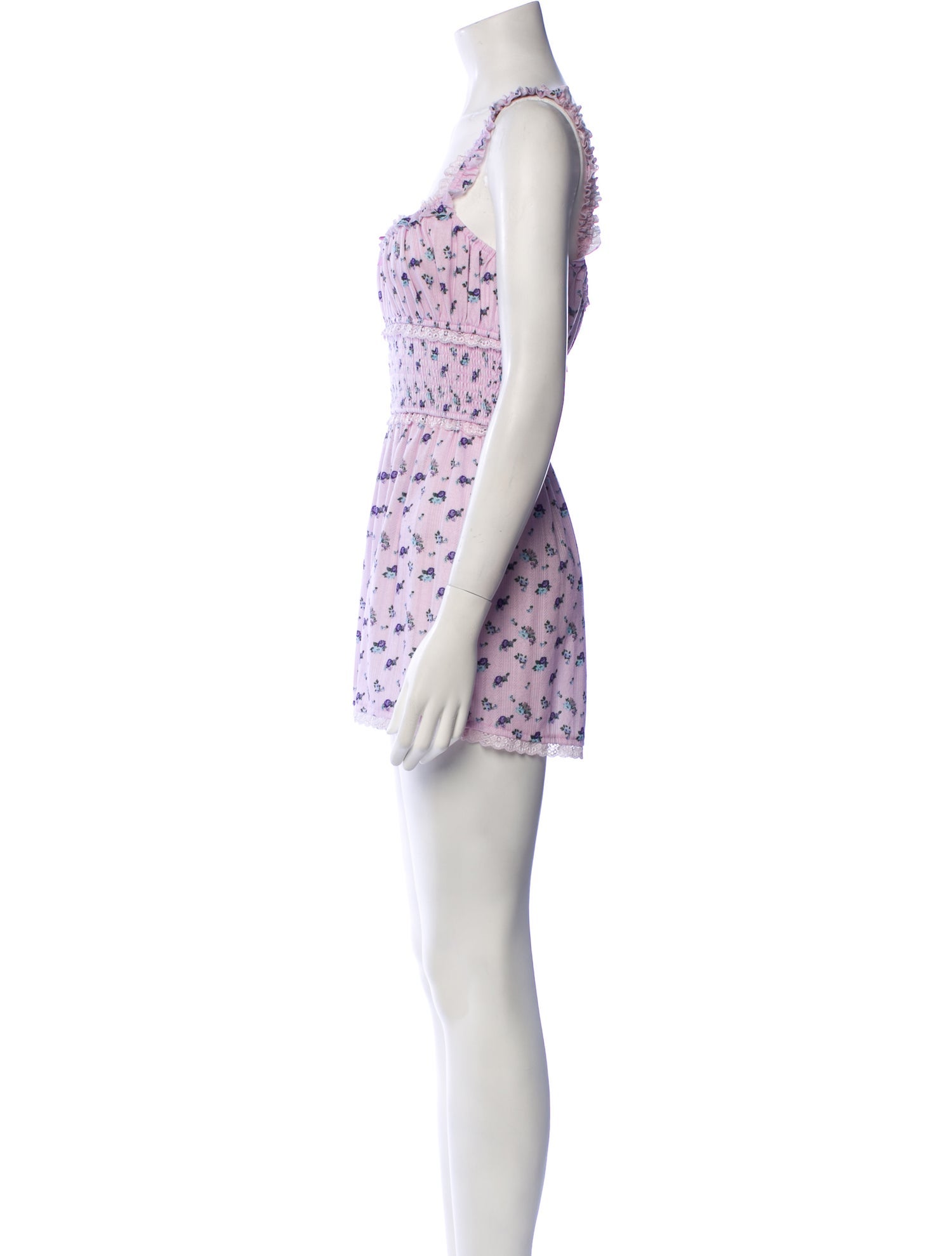 For Love & Lemons Floral Print Mini Dress
