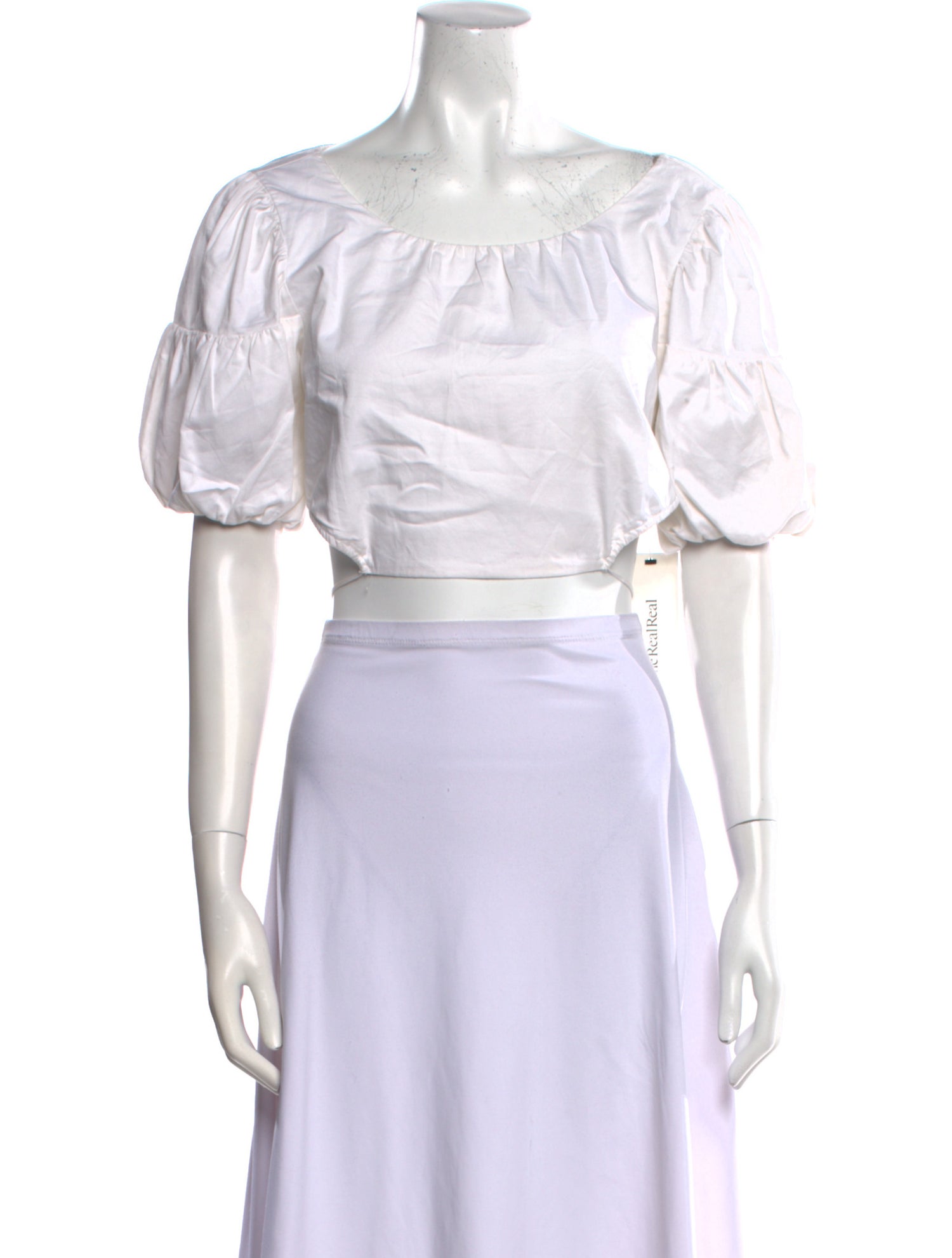 For Love & Lemons Bateau Neckline Short Sleeve Crop Top