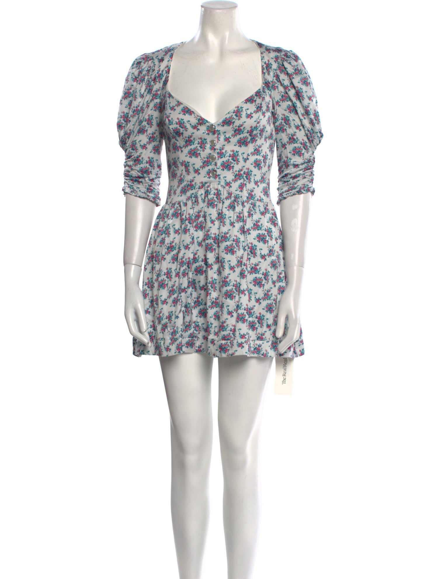 For Love & Lemons Floral Print Mini Dress