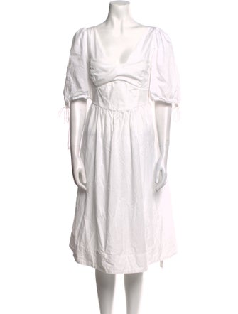 For Love & Lemons V-Neck Midi Length Dress