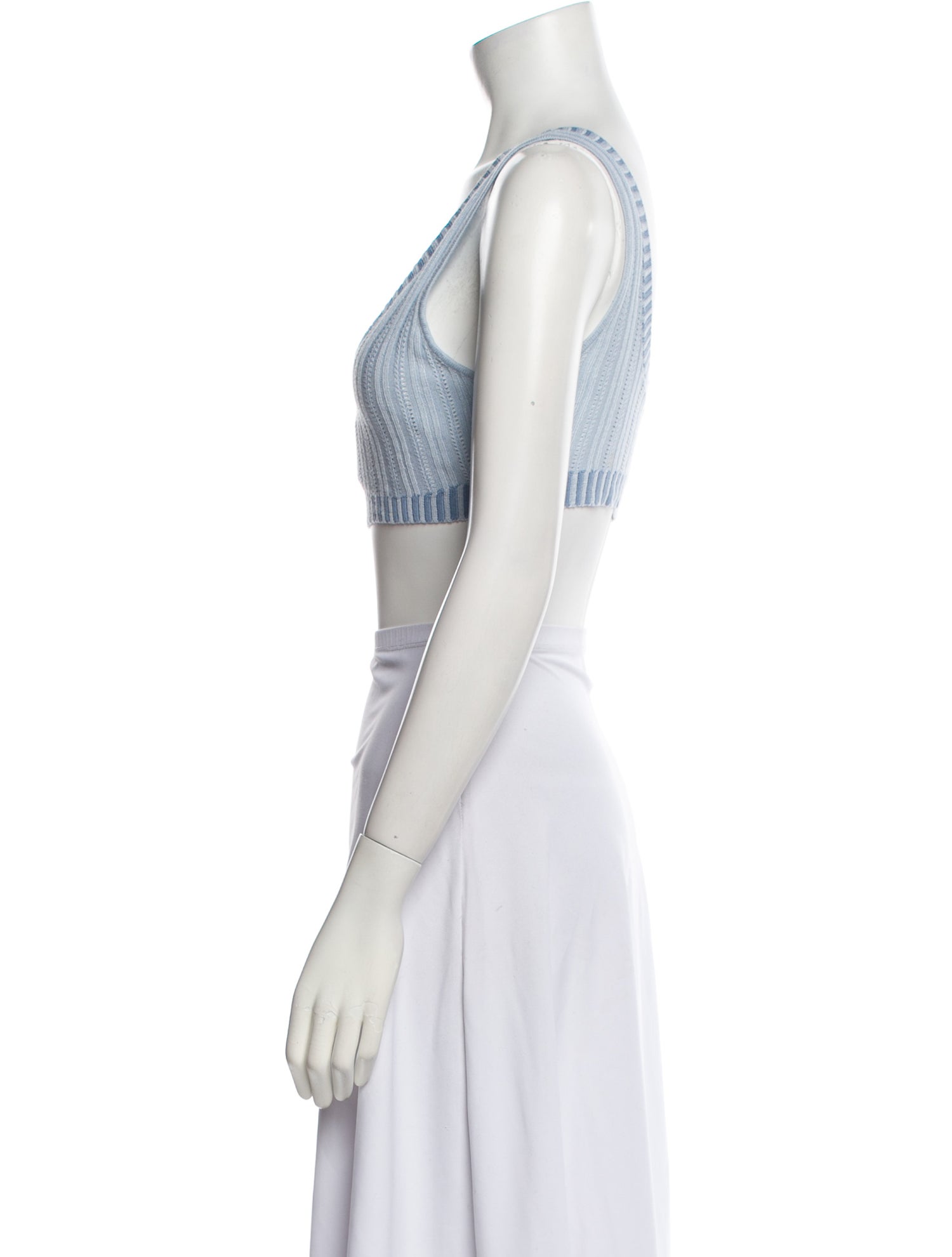 For Love & Lemons Striped V-Neck Crop Top