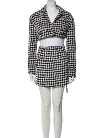 For Love & Lemons Houndstooth Print Skirt Suit