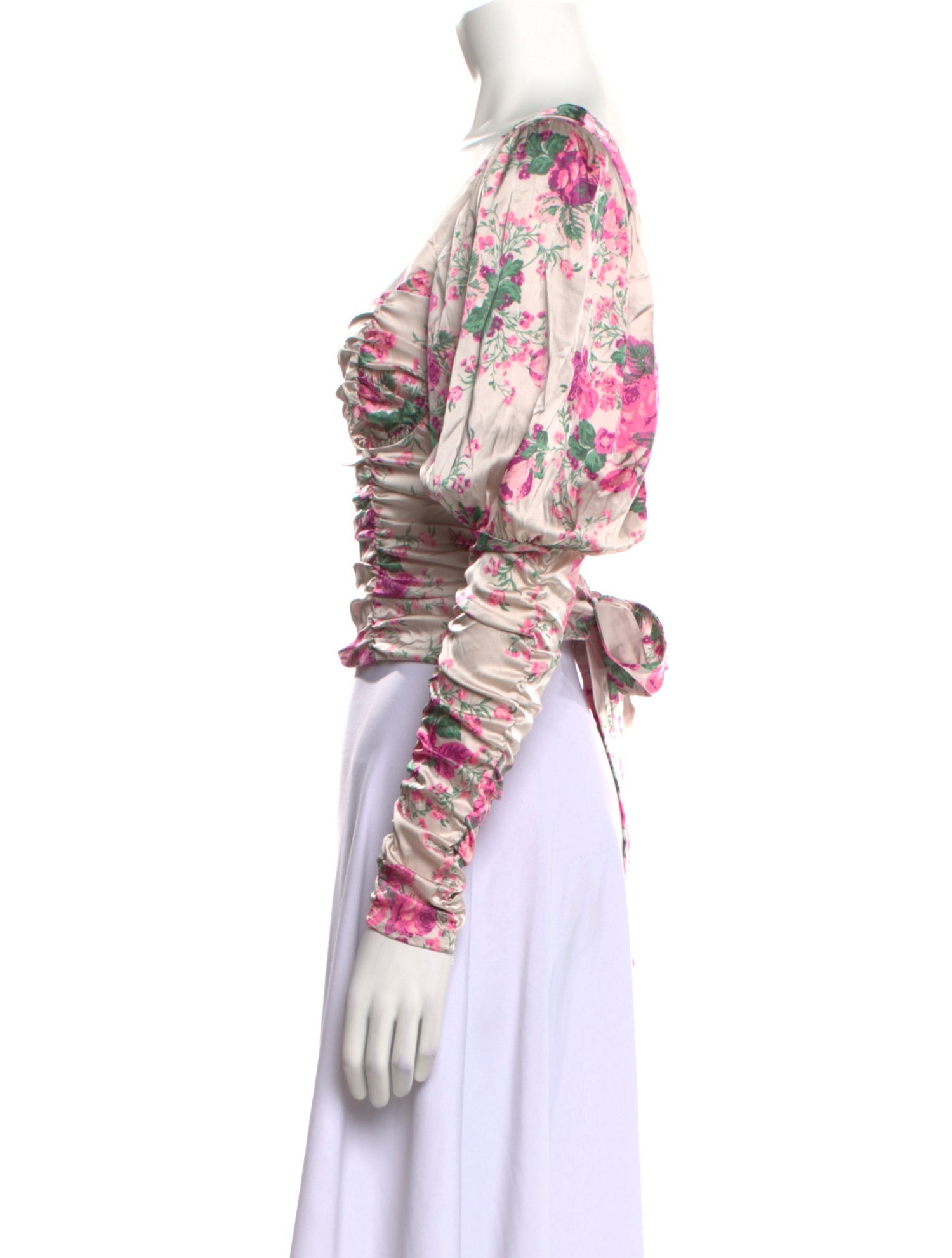 For Love & Lemons Floral Print Square Neckline Crop Top