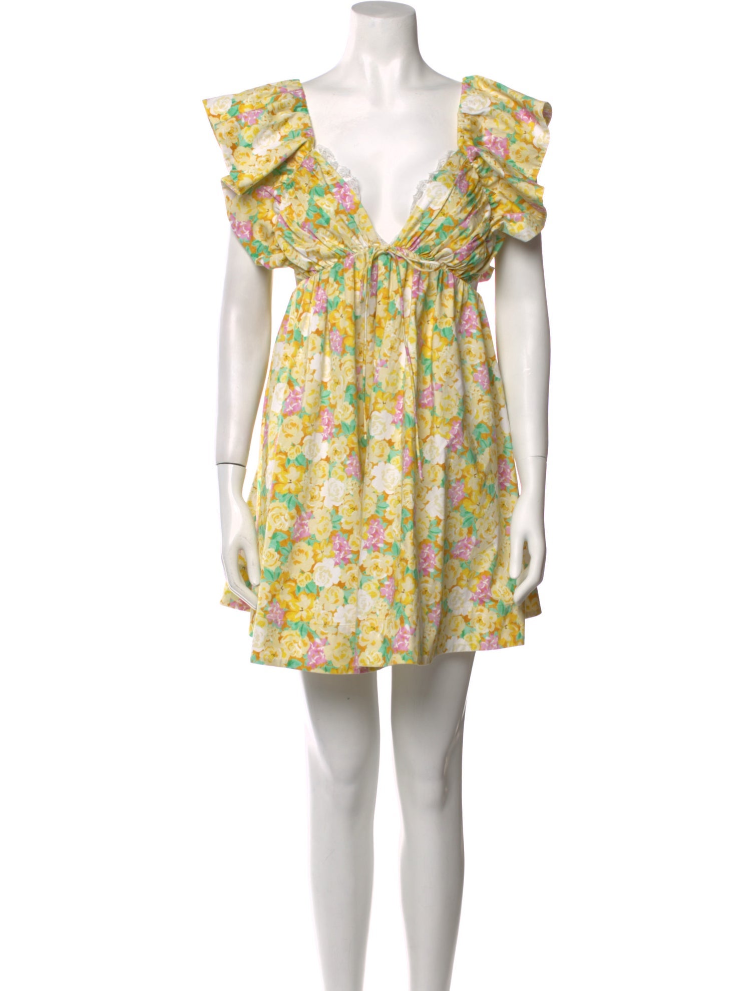 For Love & Lemons Floral Print Mini Dress