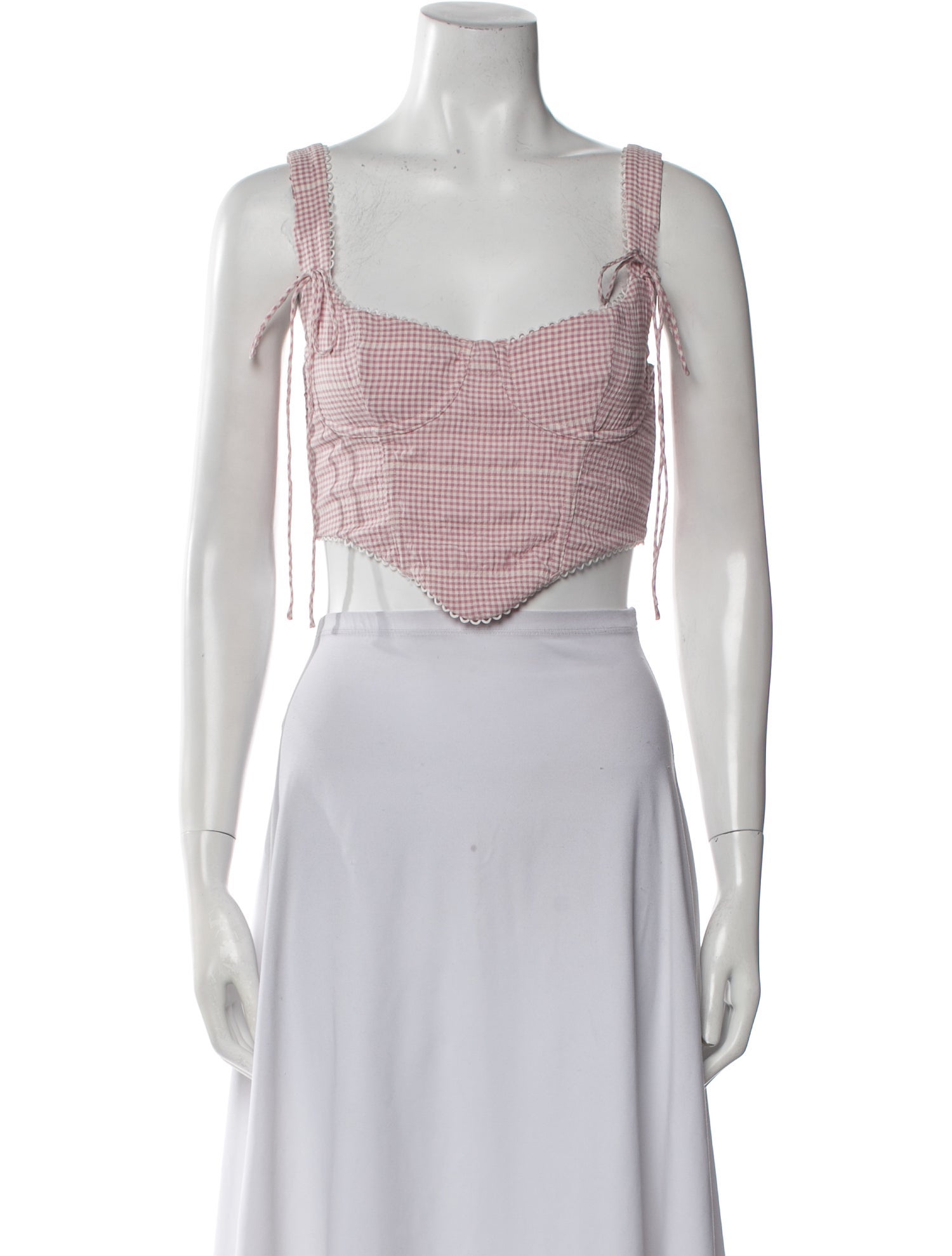 For Love & Lemons Square Neckline Sleeveless Crop Top