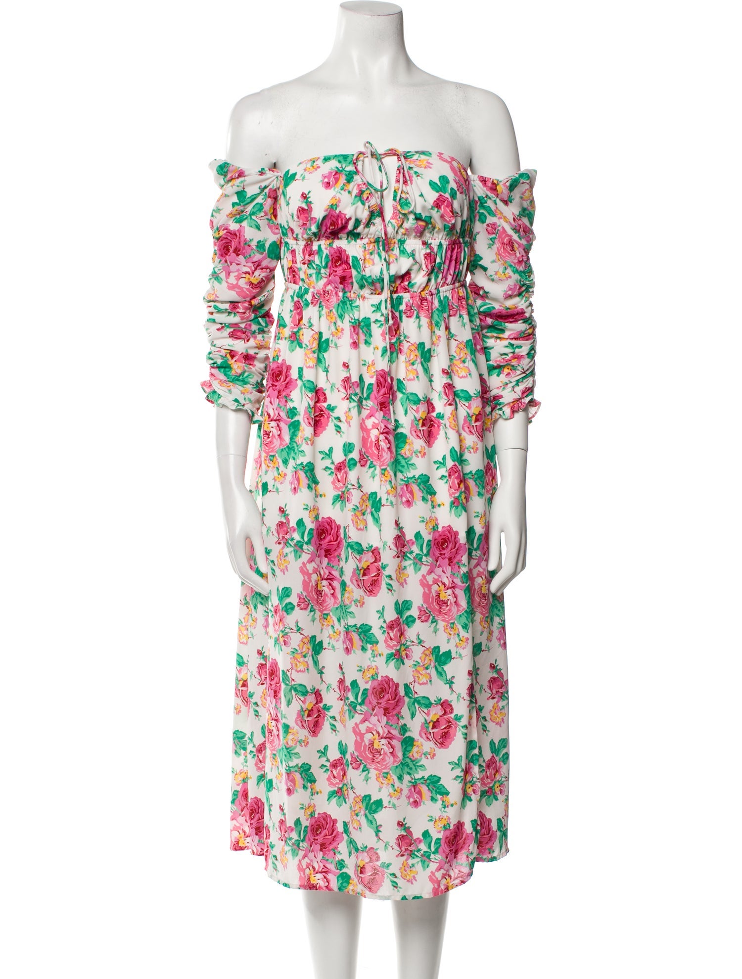 For Love & Lemons Floral Print Midi Length Dress