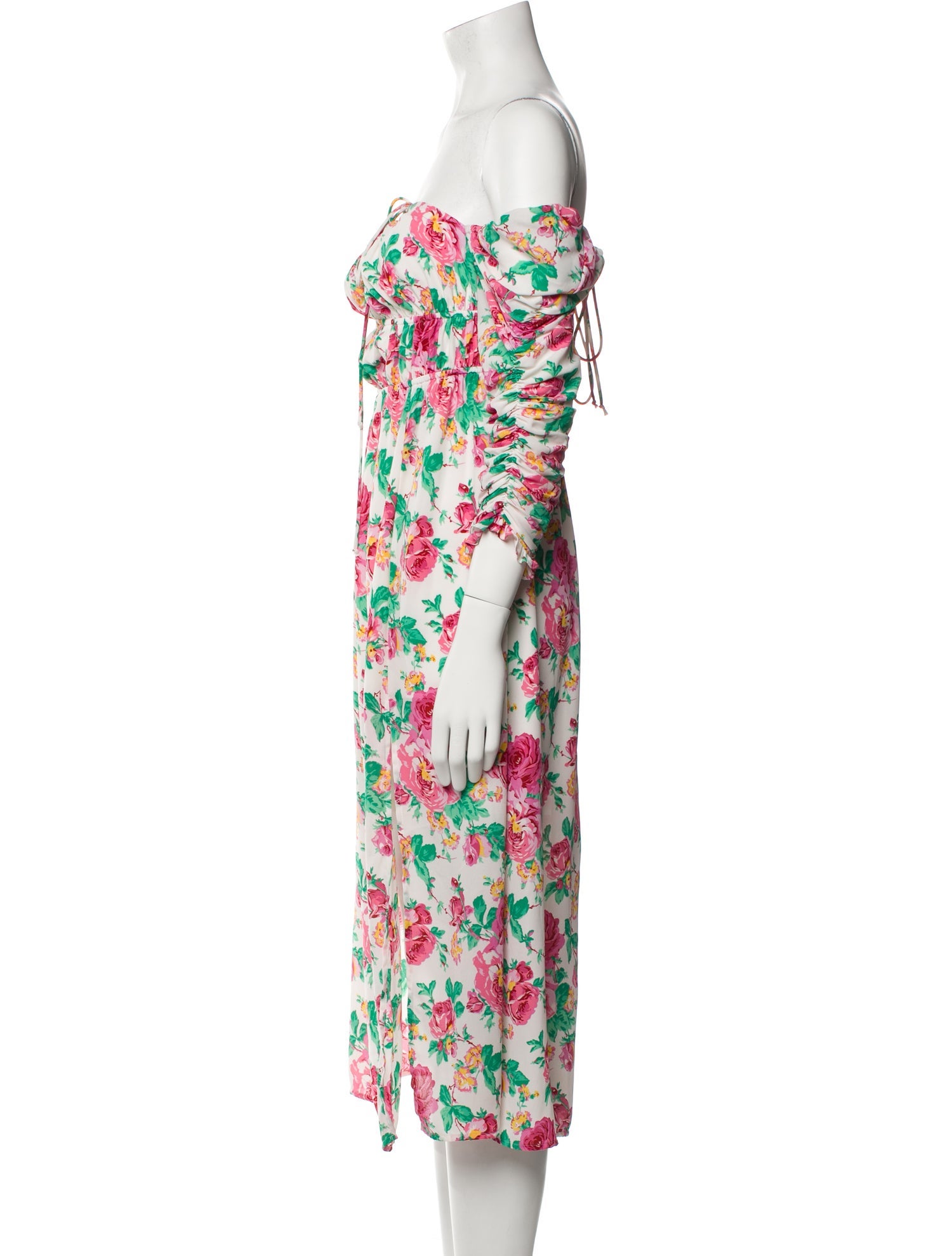 For Love & Lemons Floral Print Midi Length Dress