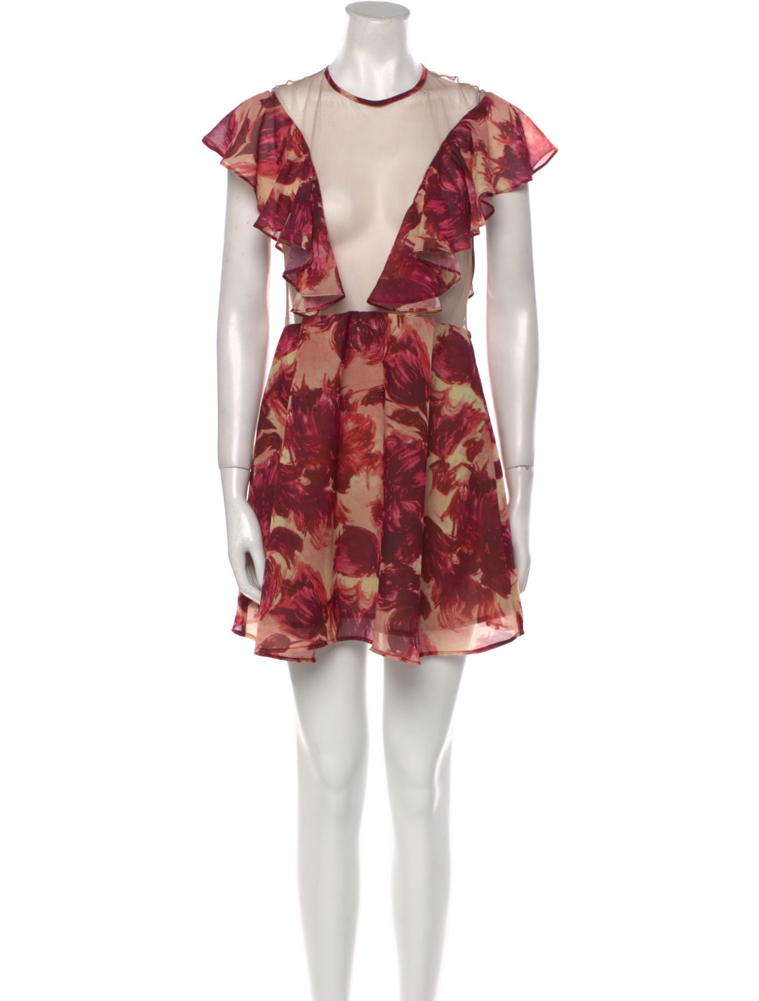 For Love & Lemons Floral Print Mini Dress