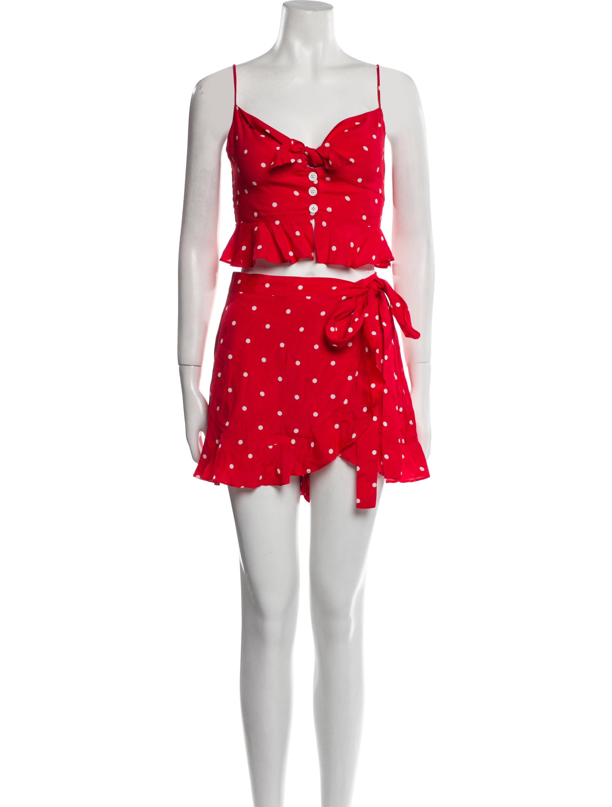 For Love & Lemons Polka Dot Print Short Set