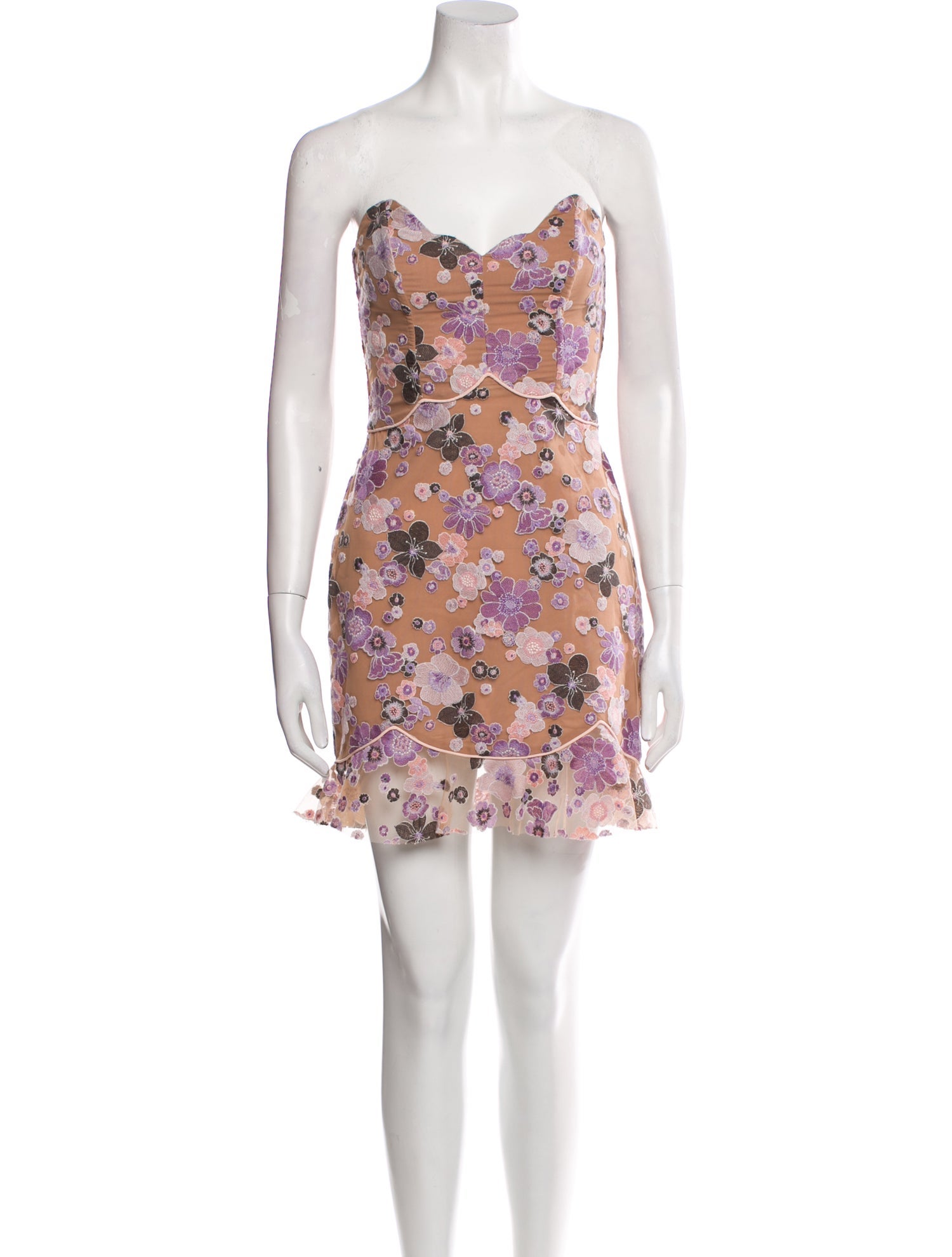 For Love & Lemons Floral Print Mini Dress