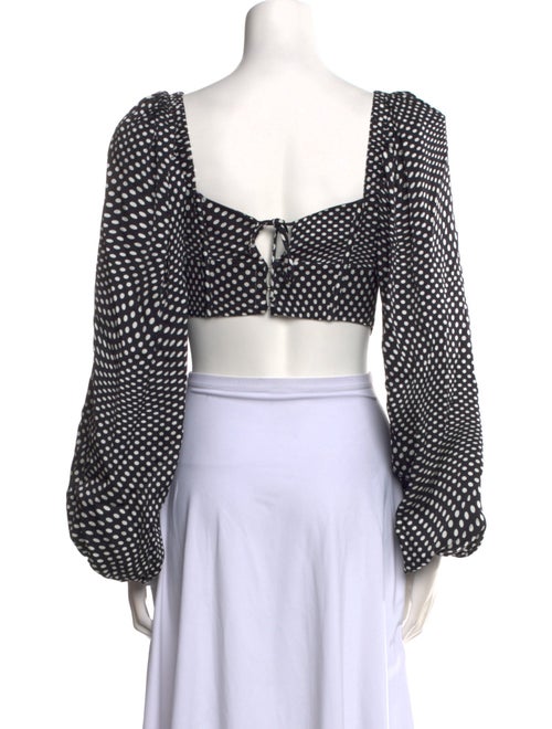 For Love & Lemons Polka Dot Print Square Neckline Crop Top