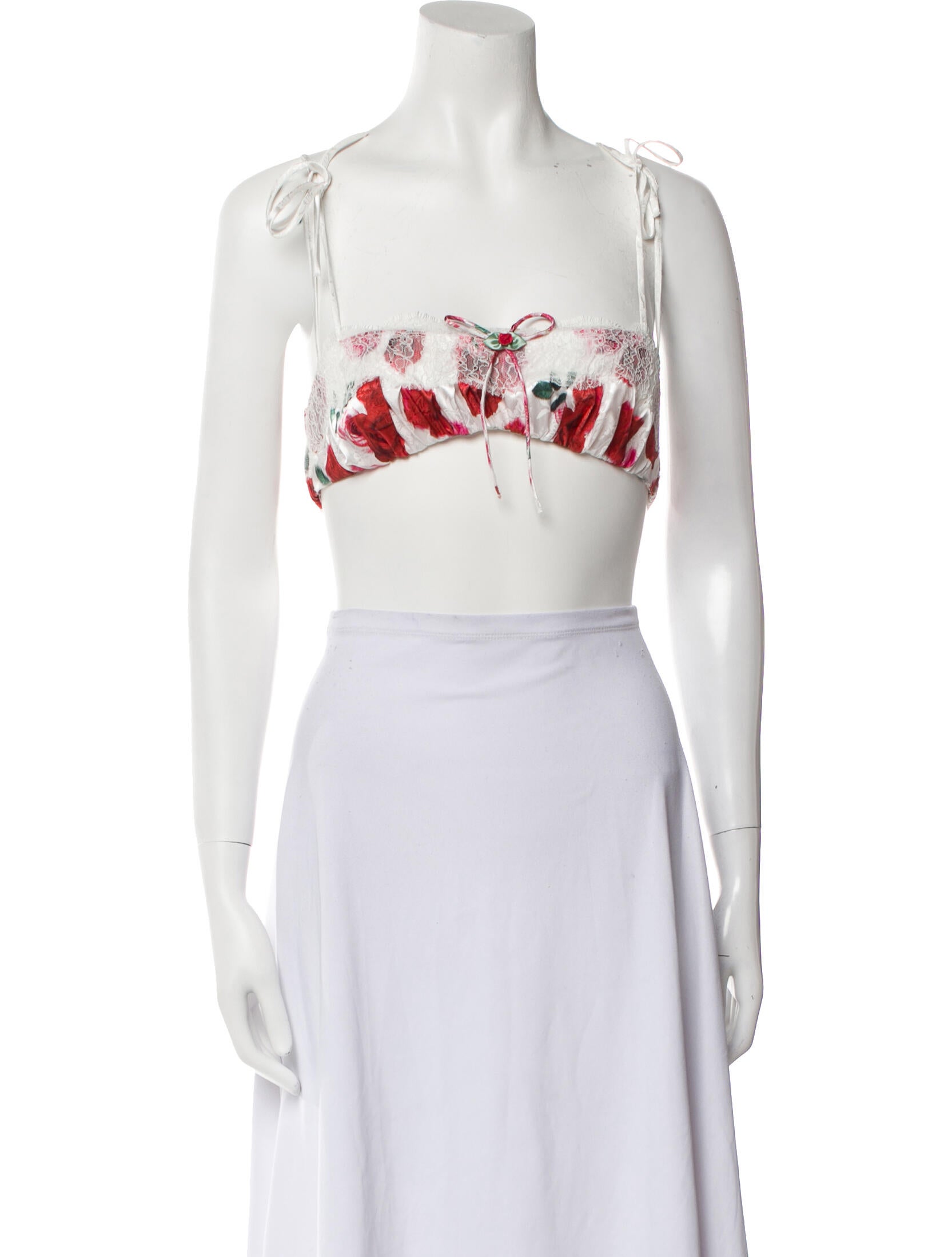 For Love & Lemons Graphic Print Square Neckline Crop Top