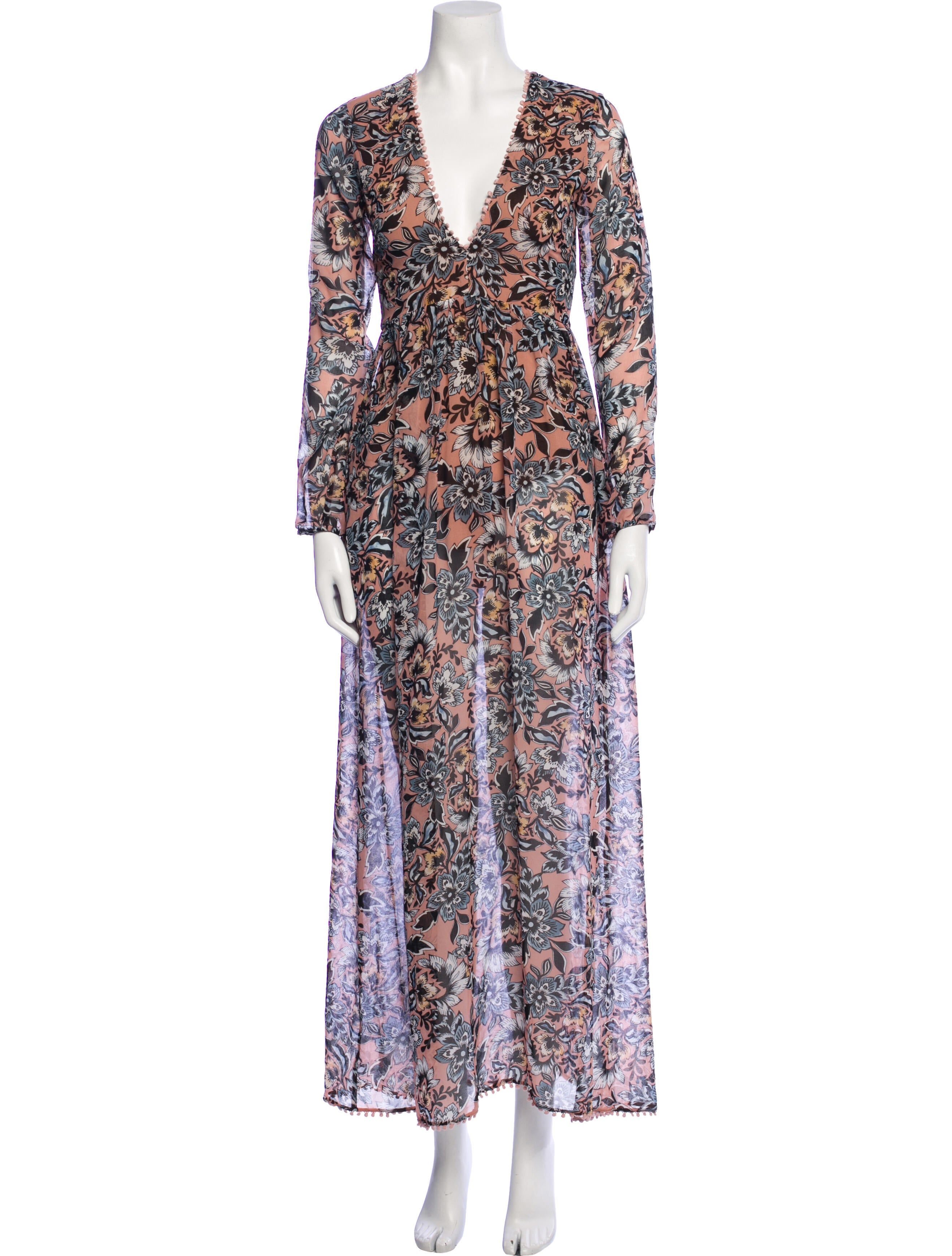 For Love & Lemons Floral Print Long Dress