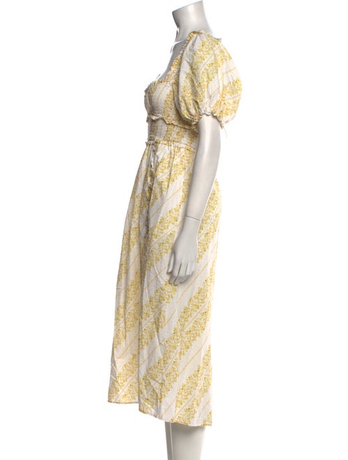 For Love & Lemons Floral Print Midi Length Dress