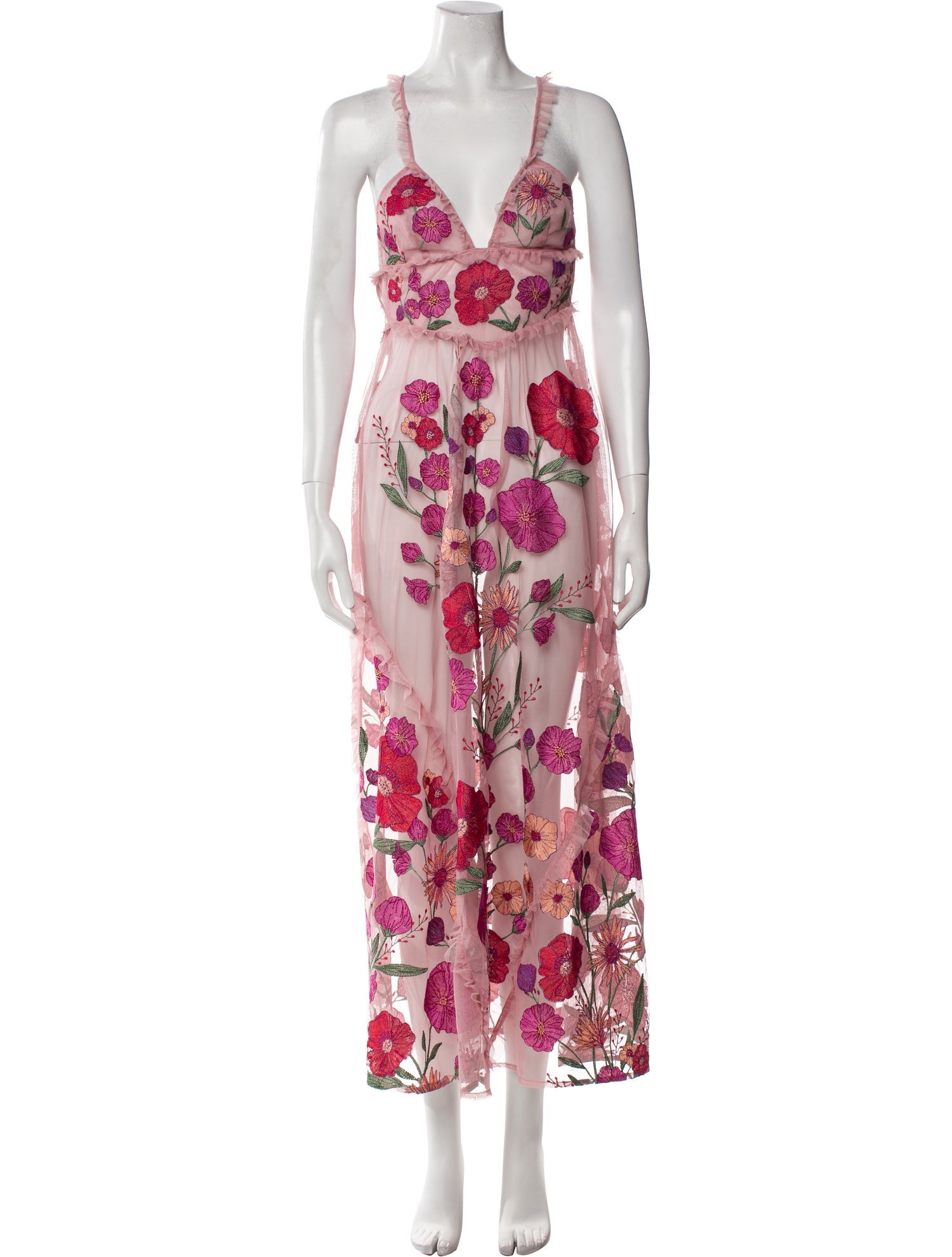 For Love & Lemons Floral Print Long Dress