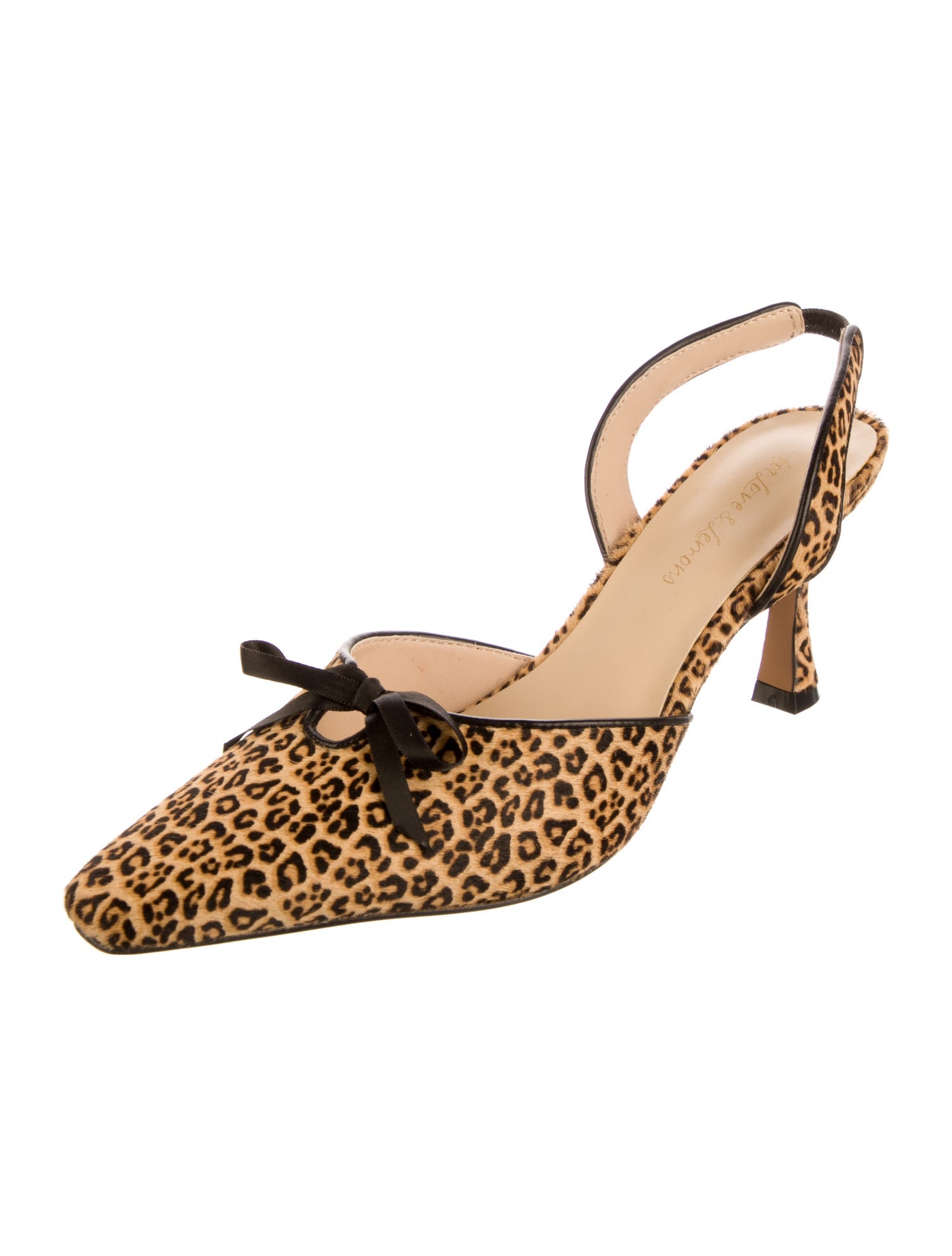 For Love & Lemons Suede Animal Print Slingback Pumps