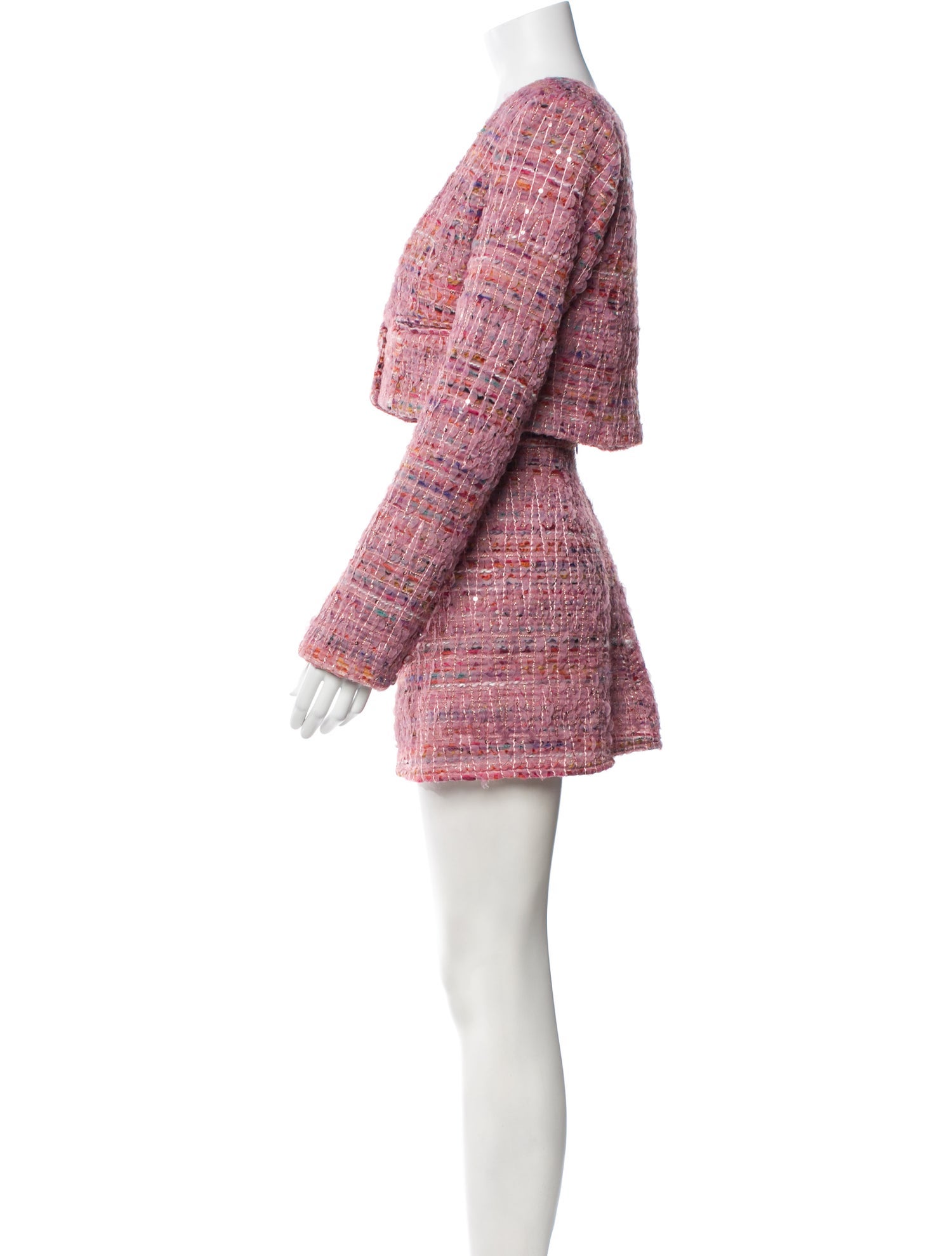 For Love & Lemons Tweed Pattern Glitter Accents Skirt Set w/ Tags