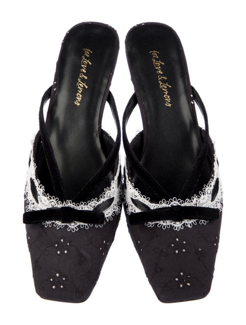 For Love & Lemons Printed Bow Accents Mules