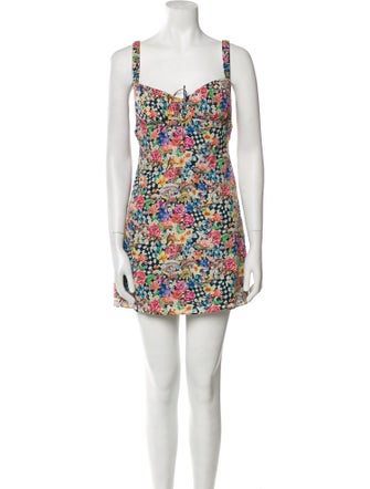 For Love & Lemons Floral Print Mini Dress