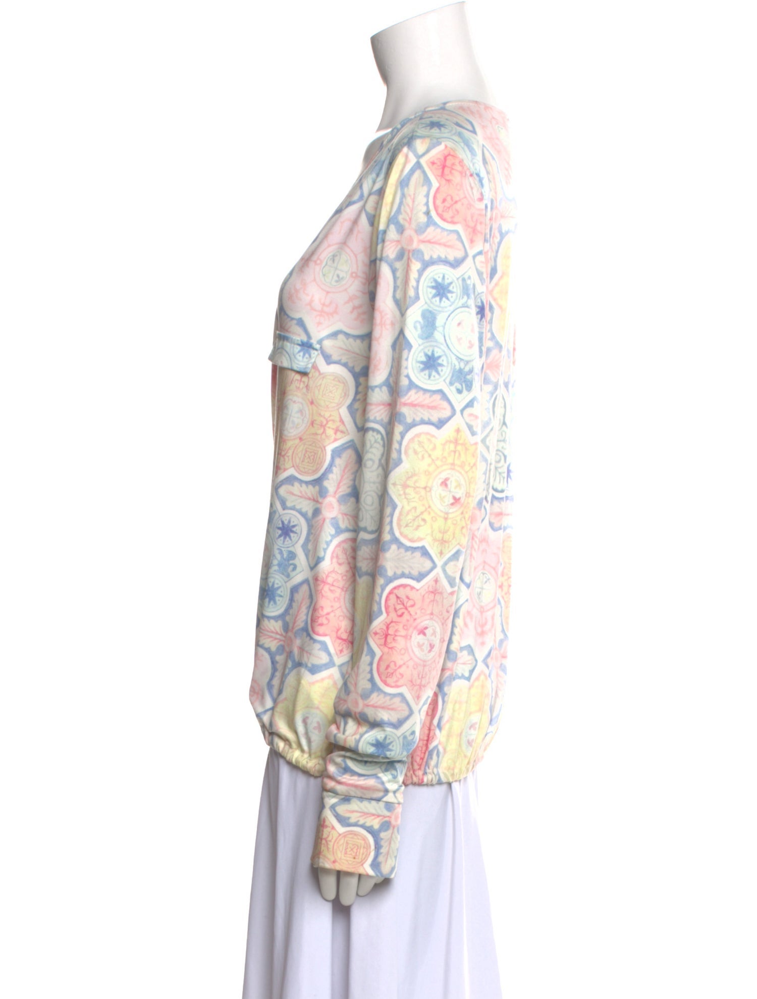 For Love & Lemons Printed V-Neck Blouse